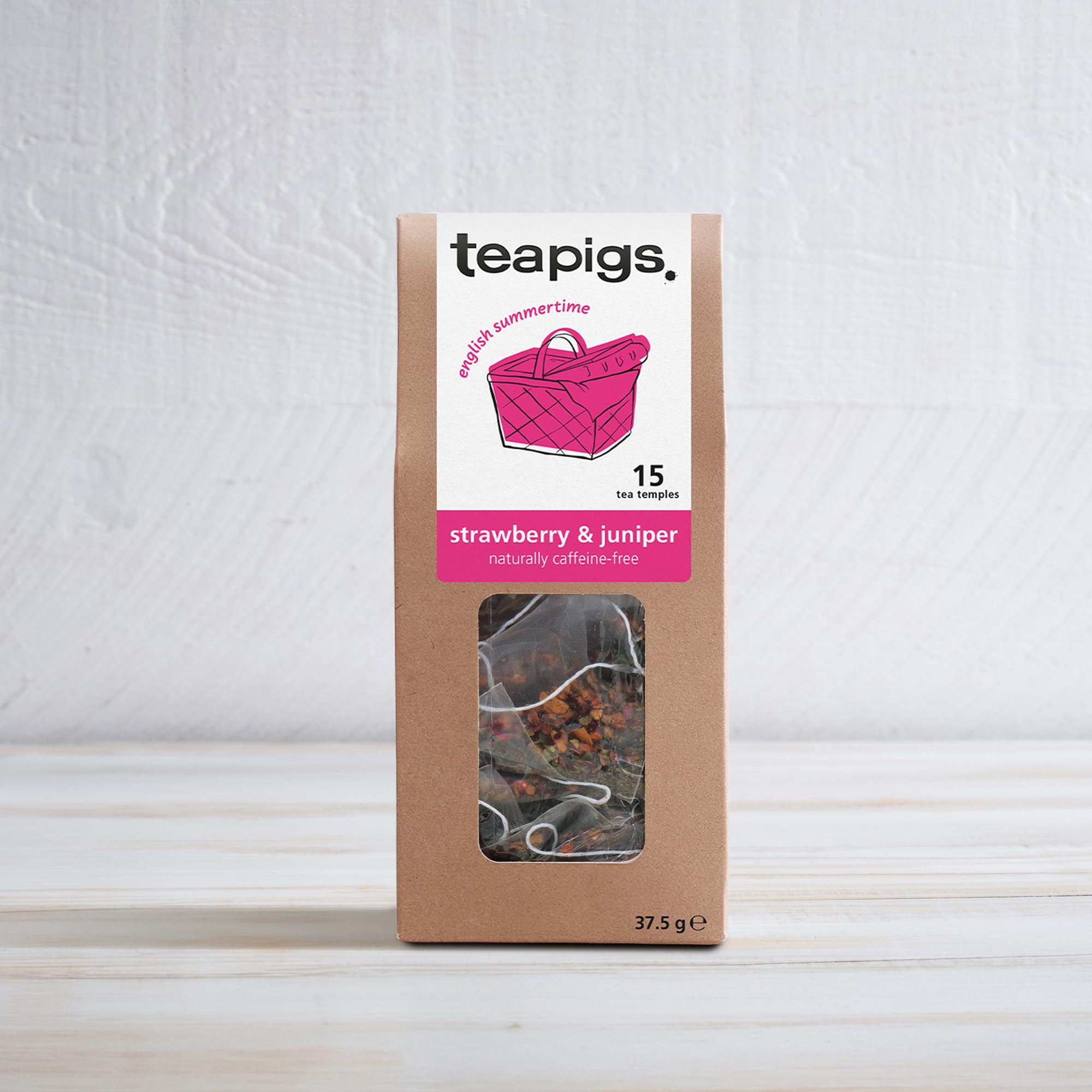 teapigs - Erdbeer-Wacholder-Tee koffeinfrei Früchteteebeutel mit Hibiskus