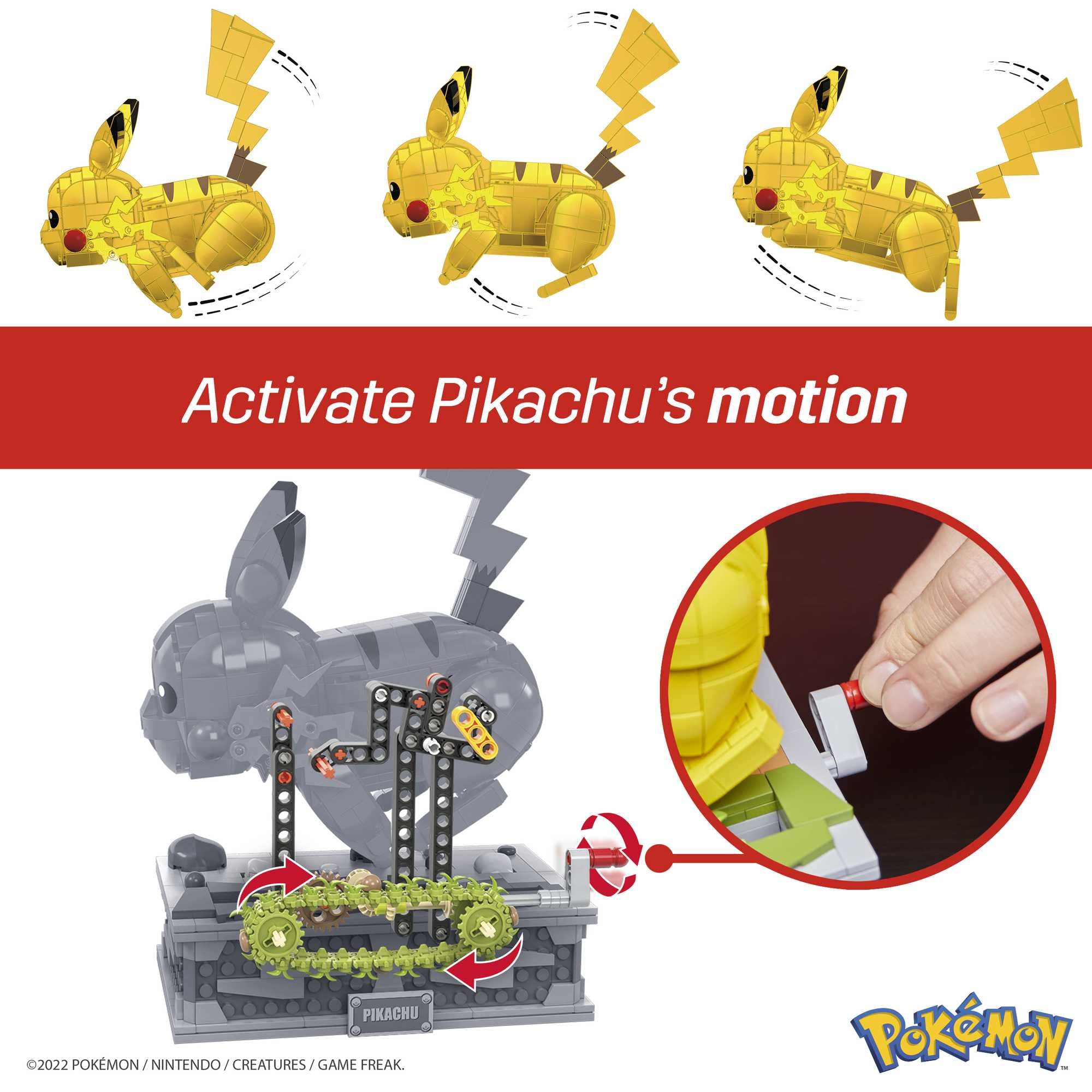 MEGA Pokémon Motion Pikachu Action Figure - 1095-Piece Building Set for Ages 12+