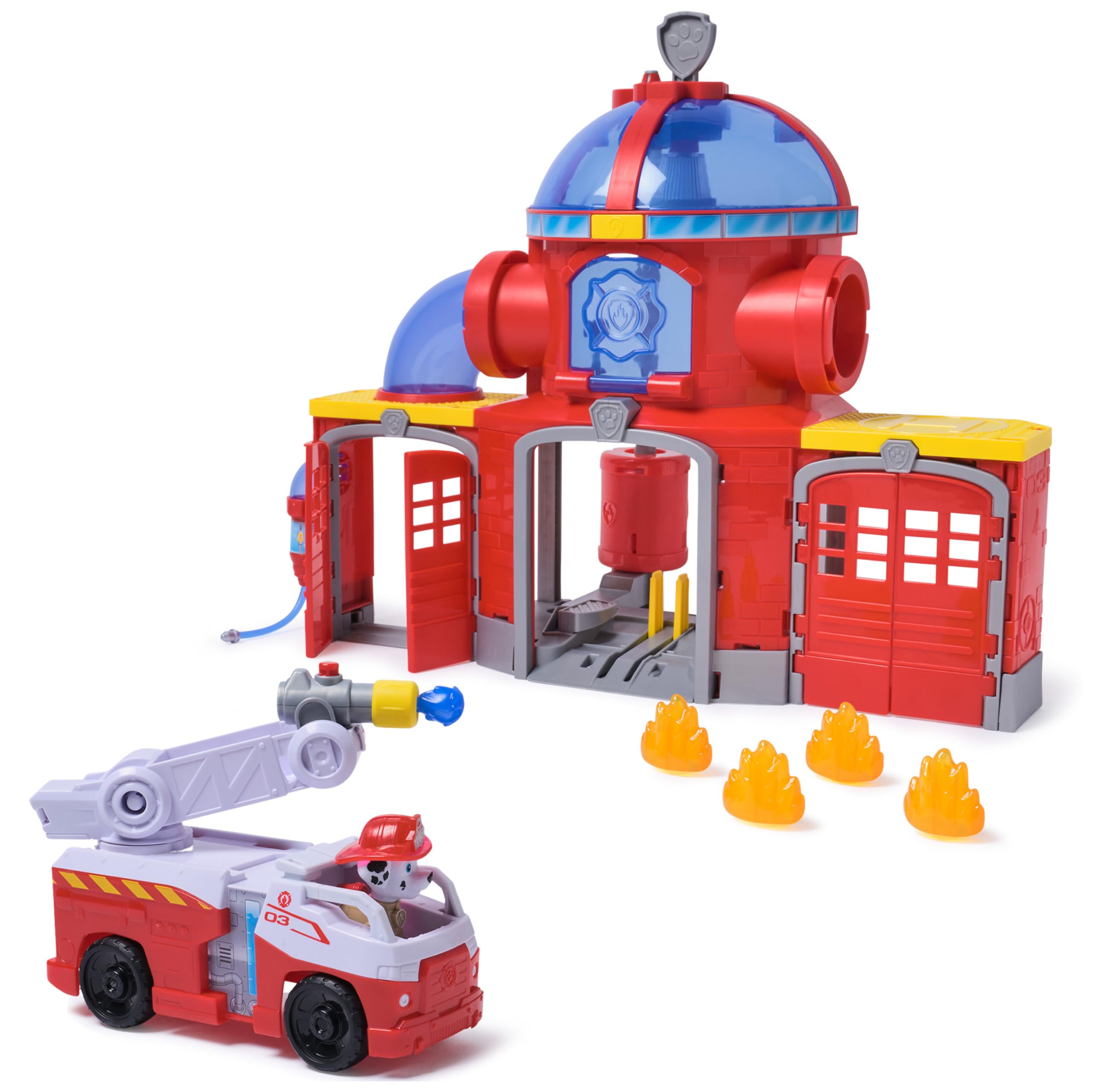 PAW Patrol Fire Rescue Command Center with Marshall Figure - Playset for Ages 3-9