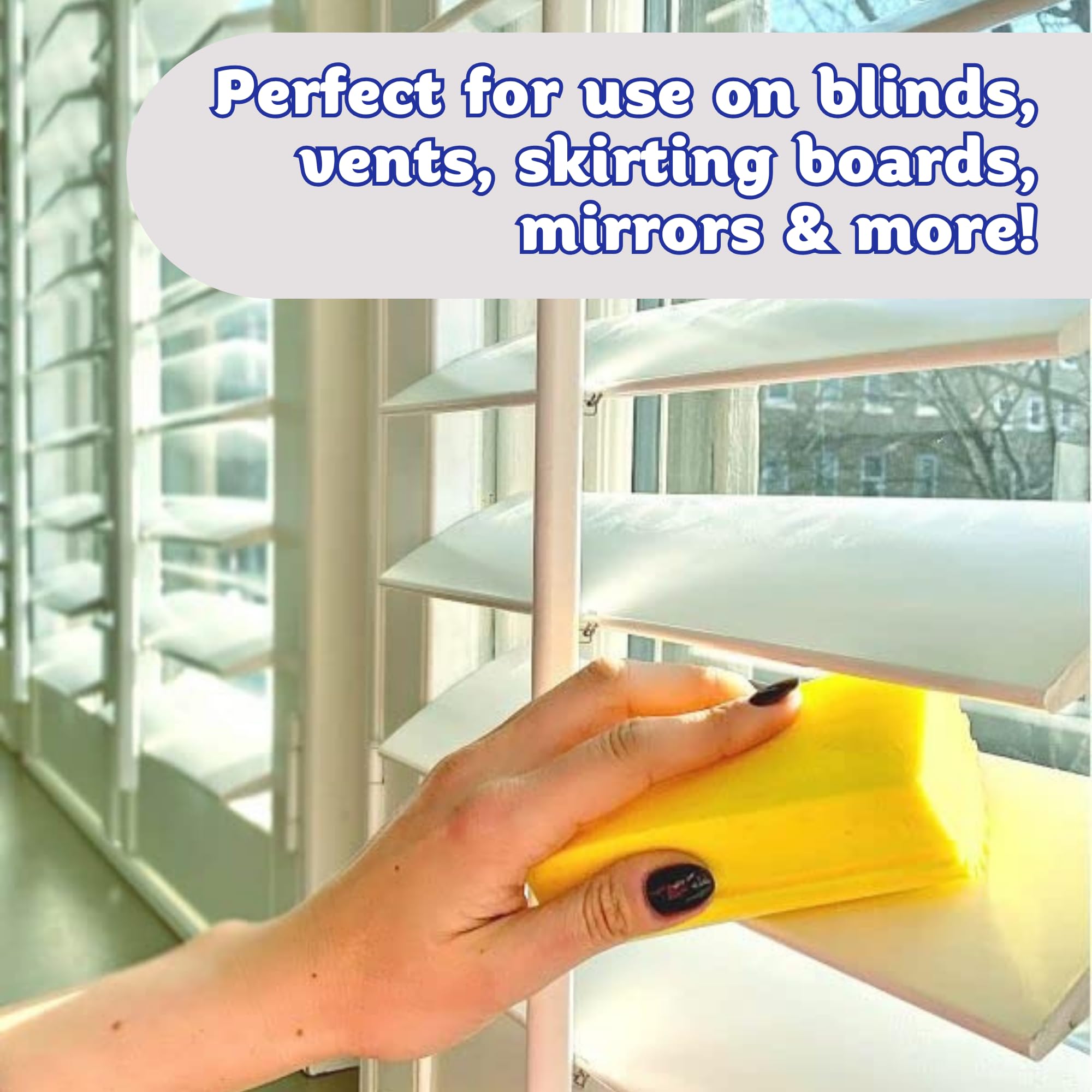 Scrub Daddy Damp Duster - Multipurpose Cleaning Sponge for Blinds, Radiators & Skirting Boards