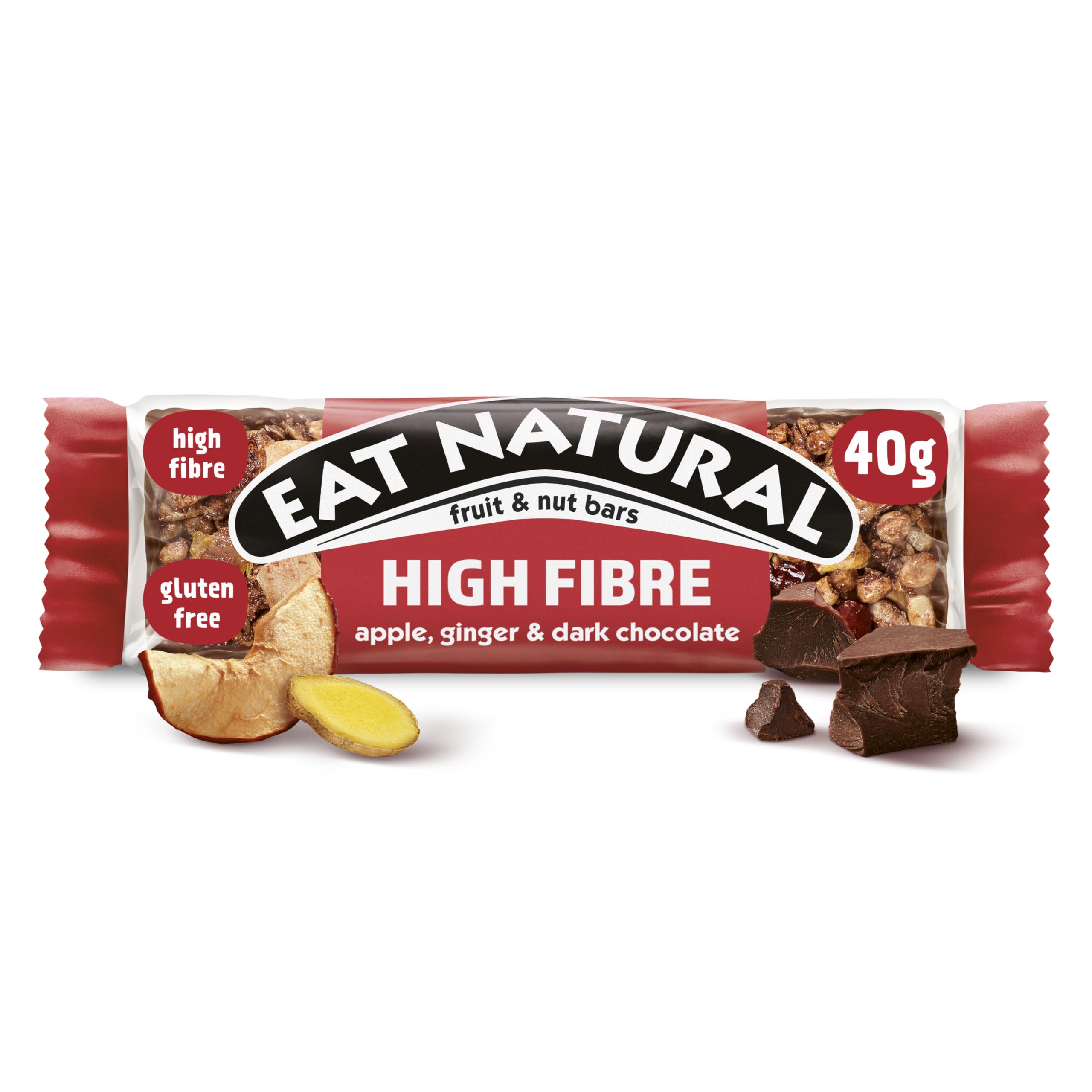 Eat Natural Frucht- und Nussriegel mit Apfel, Ingwer und dunkler Schokolade (12 x 40 g)