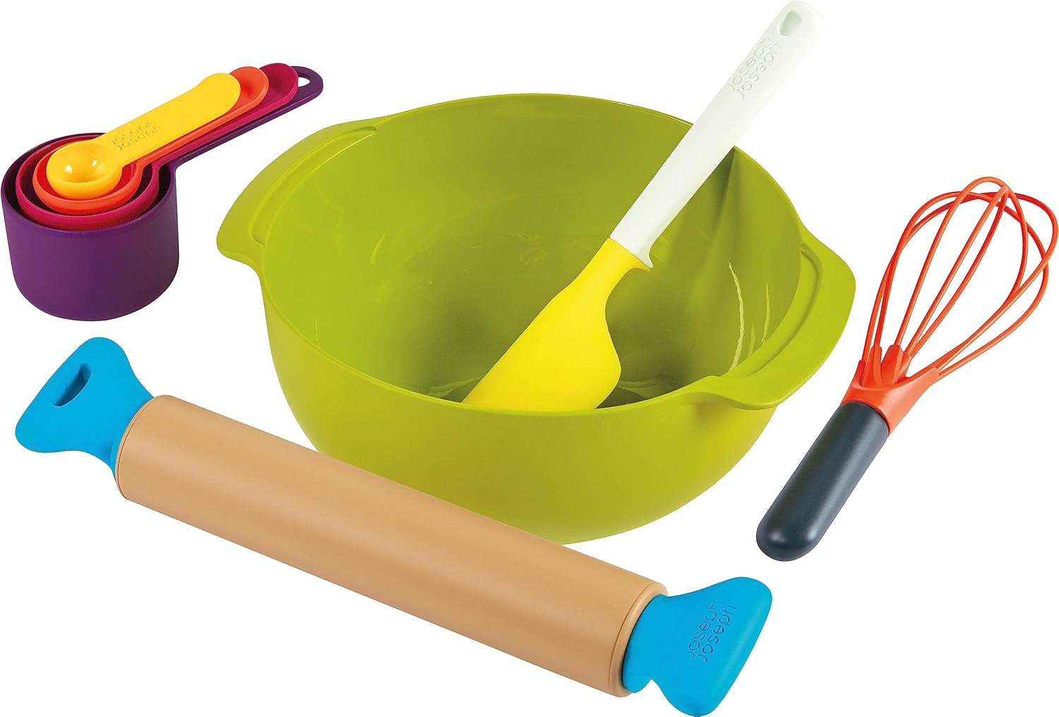 Joseph Joseph Bake Set - Toy Kitchen Playset for Kids Ages 3+ with Easy-Grip Utensils