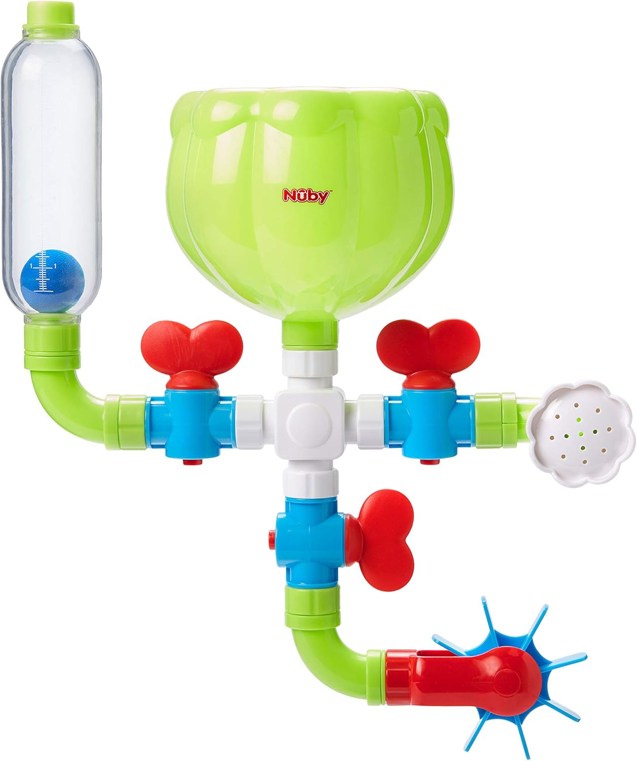 Nuby Wacky Water Works Pipes Bath Toy - Educational Bath Playset for 3 Years and Over