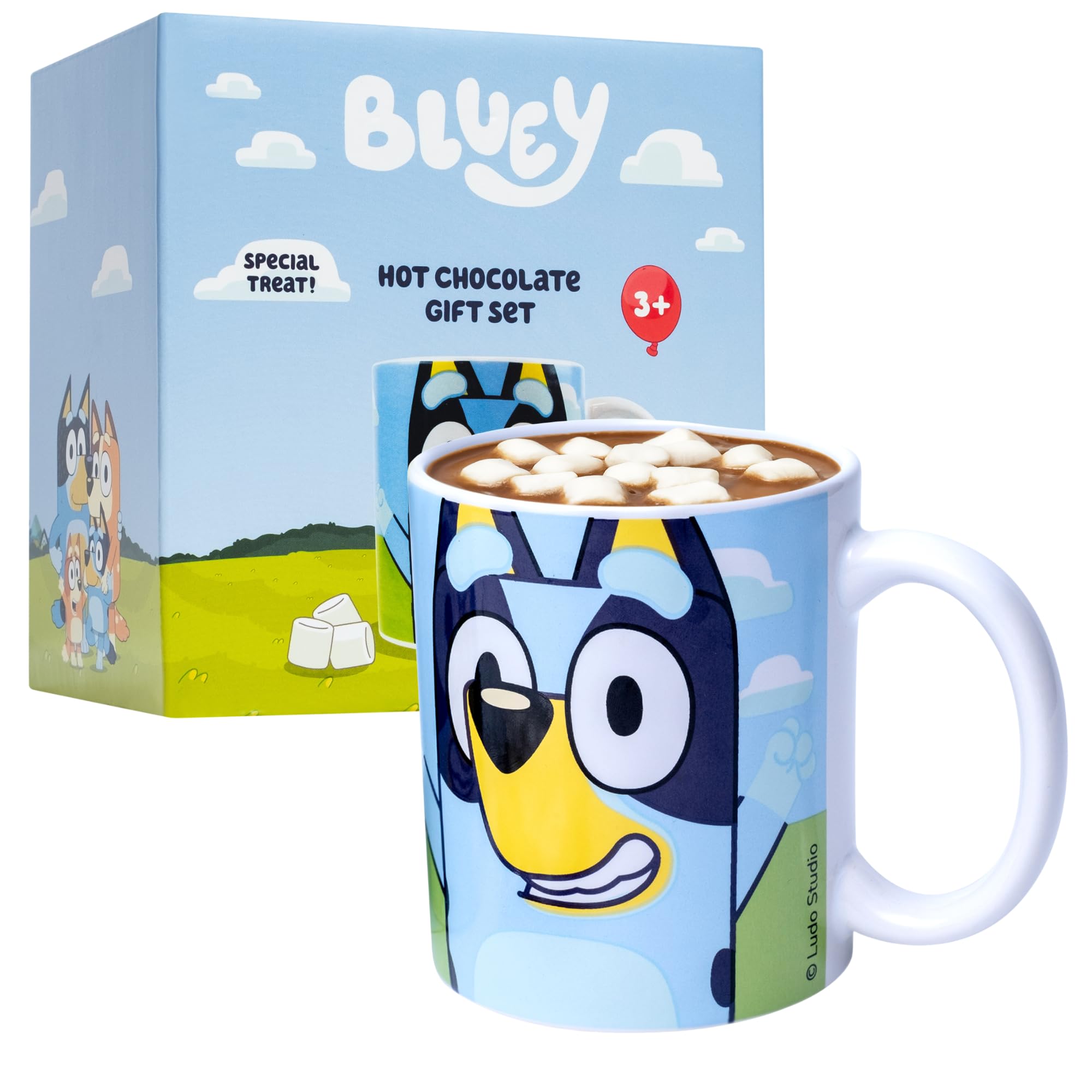 Beams International – Bluey Heiße Schokolade Geschenkset mit Tasse mit Bluey & Bingo