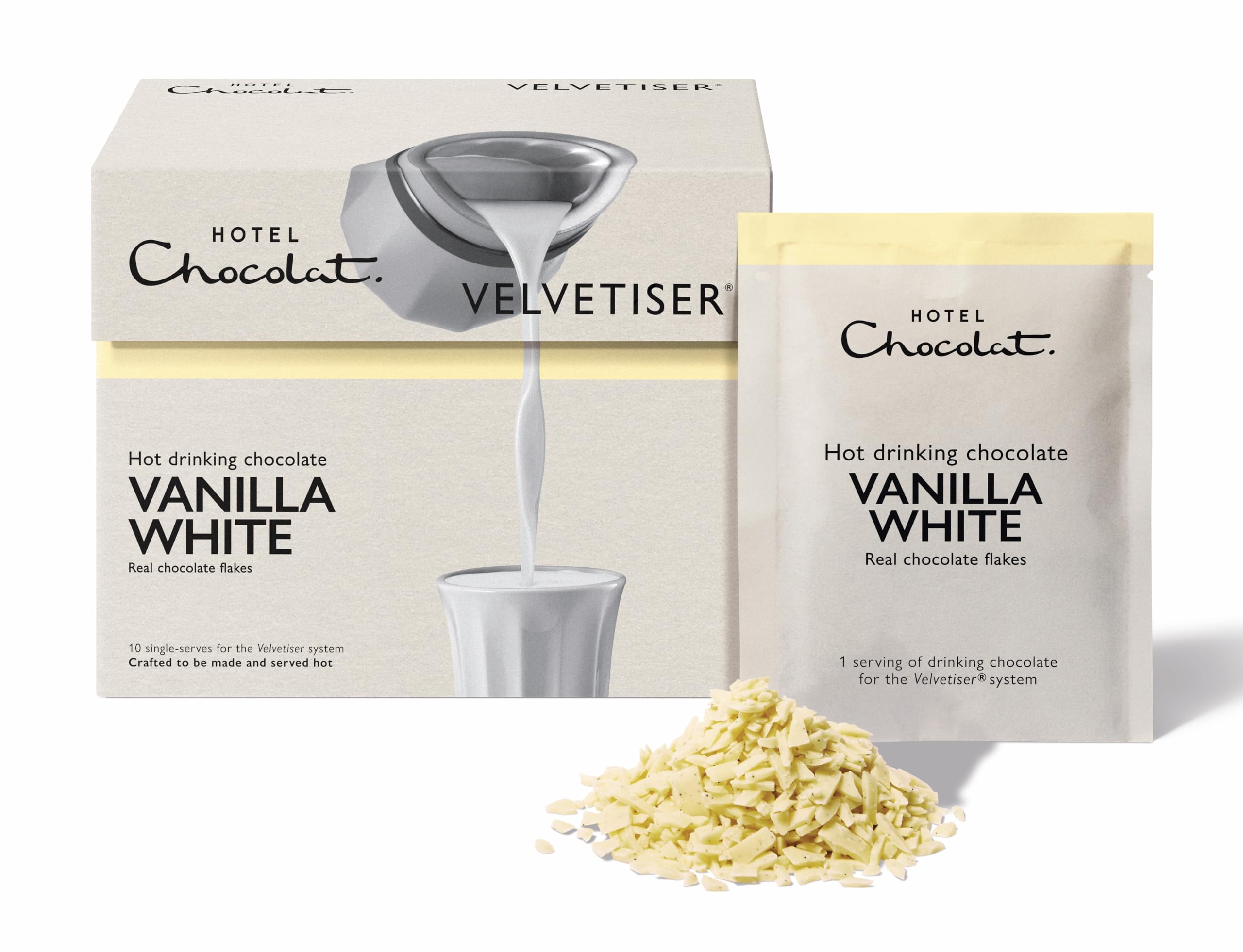Hotel Chocolat - Vanilla White Hot Chocolate Sachets - 10 Pack