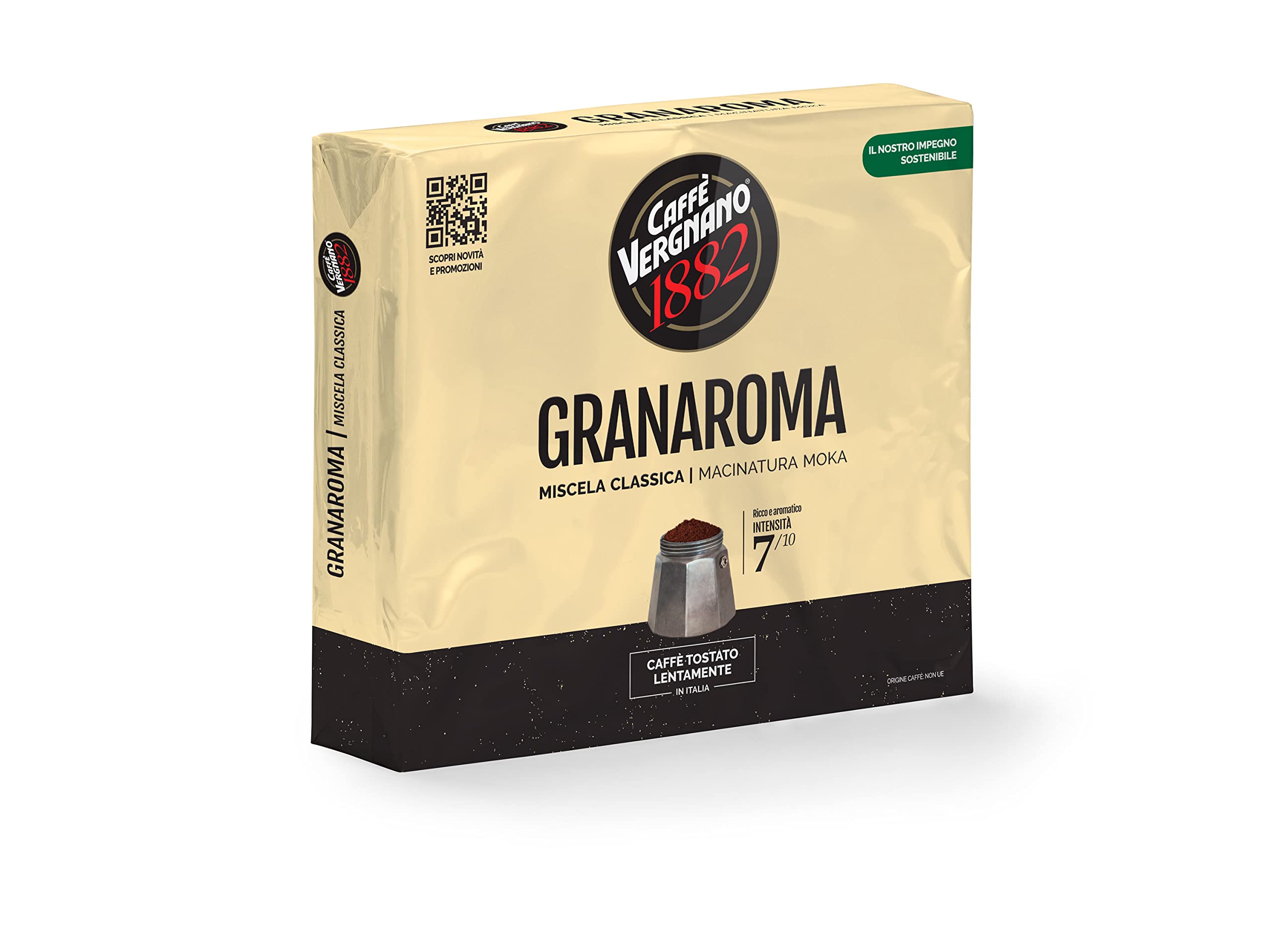 Caffè Vergnano 1882 Granaroma gemahlener Kaffee – 2 x 250 g (insgesamt 500 g)