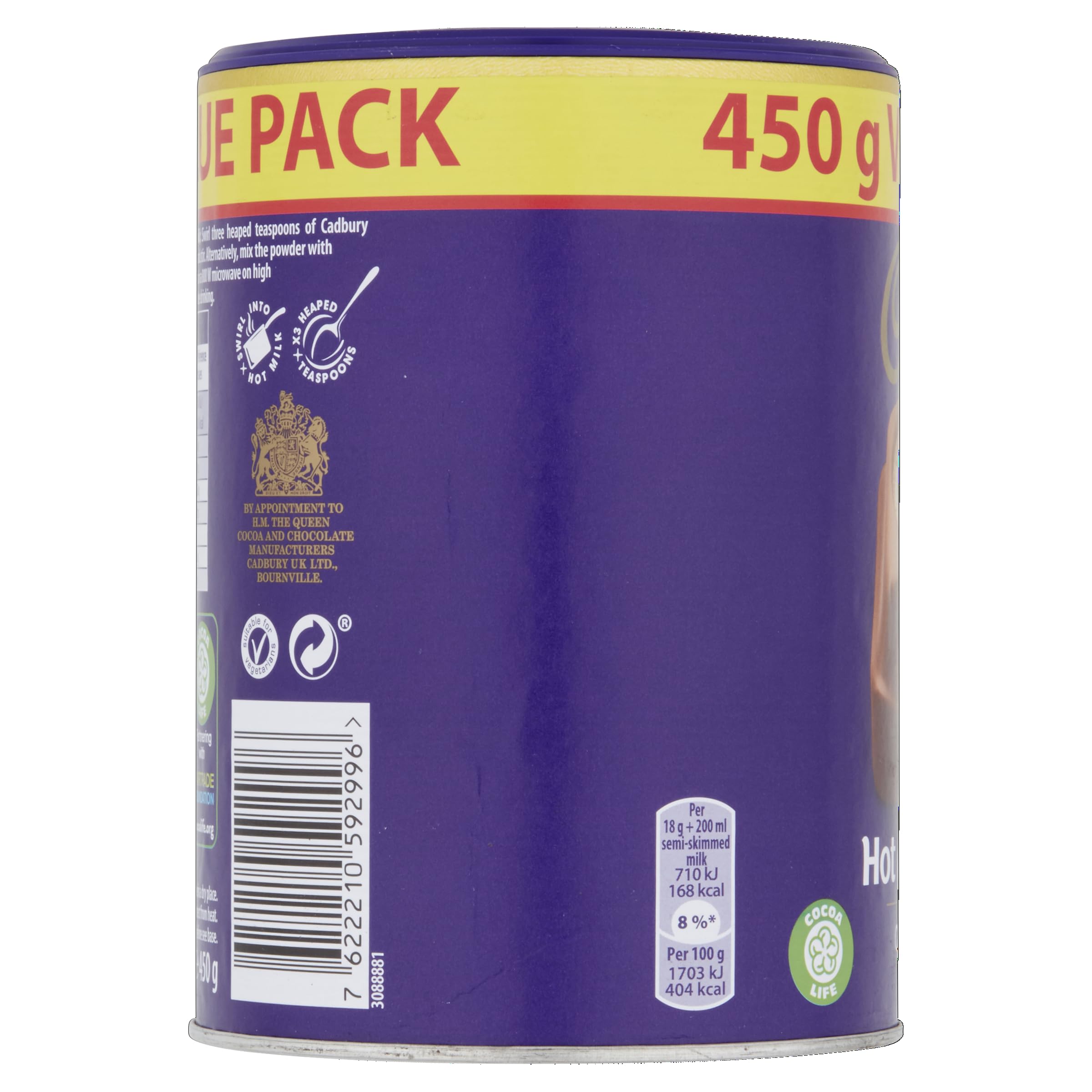 Cadbury – Die Original Heiße Schokolade, unwiderstehlich cremig, Vorteilspackung (450 g)