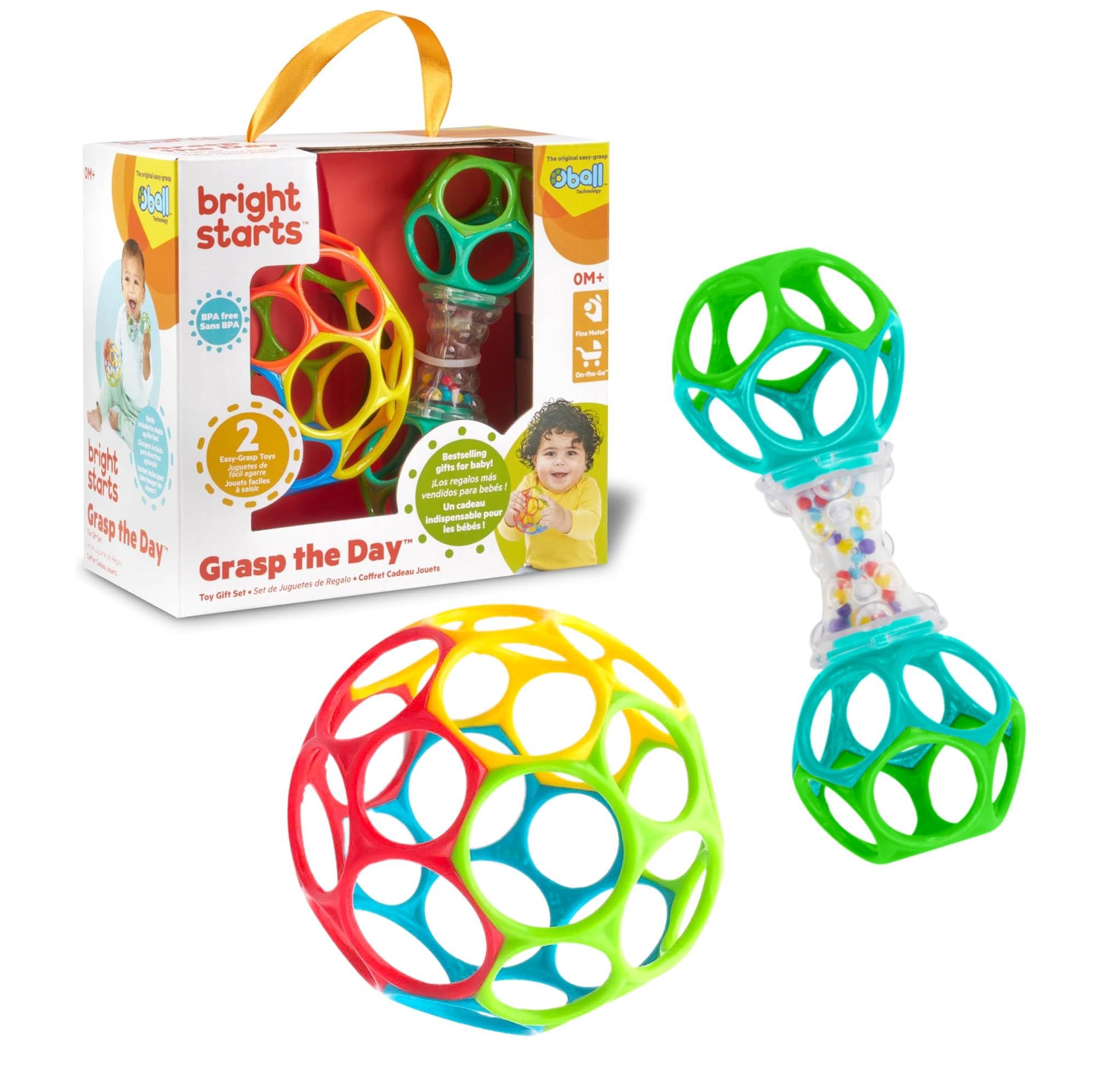 Bright Starts Easy-Grasp Oball Bundle Geschenkset – Grasp The Day, Shaker & Classic Ball
