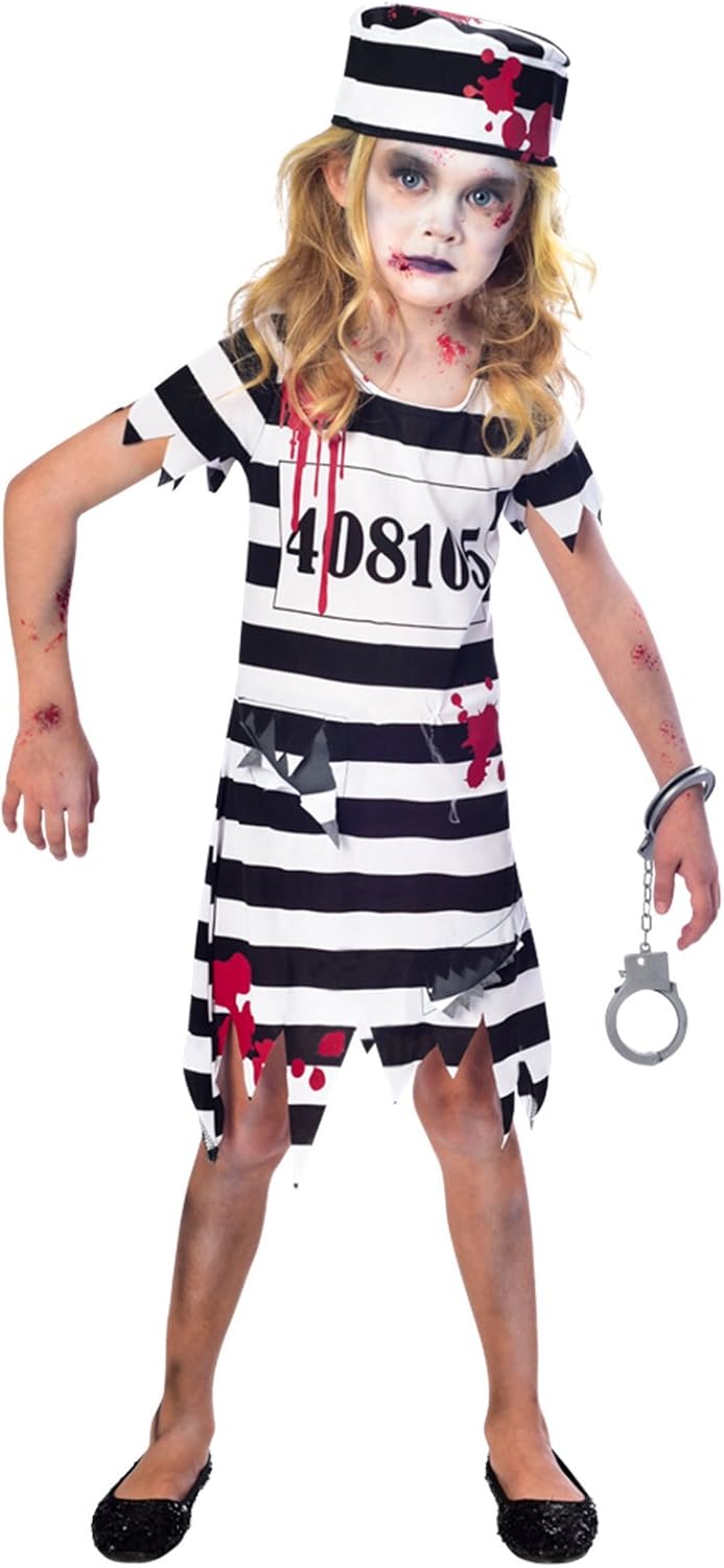 Amscan Zombie Convict Costume - Child Girl 7-8 Years