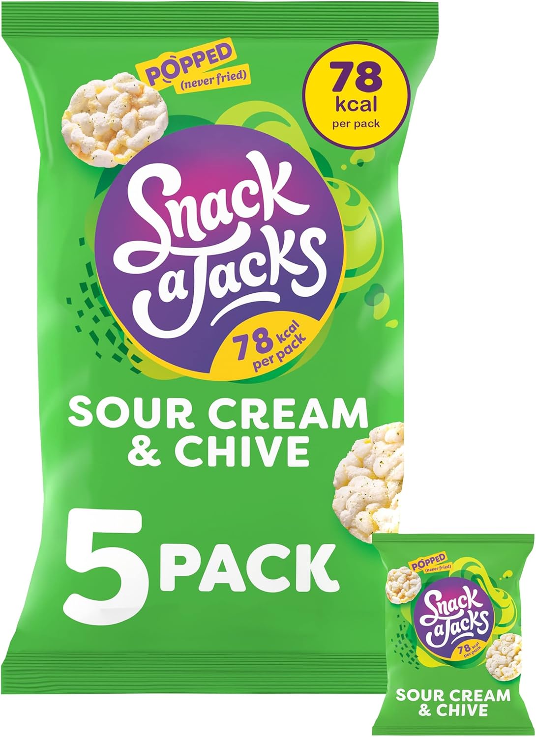 Snack a Jacks Crispy Sour Cream and Chive Snacks, 19 g (Pack of 5)