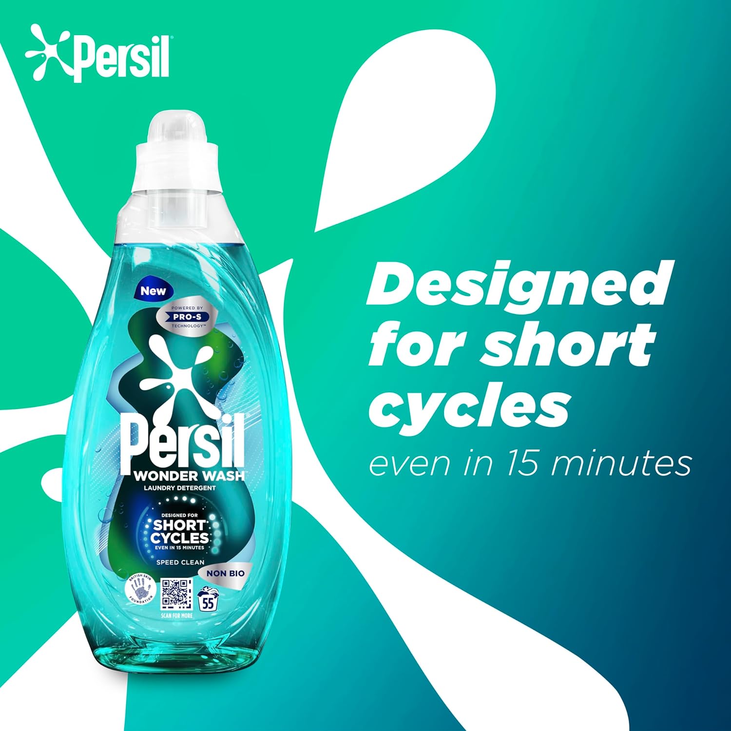 Persil Wonder Wash Speed Clean Non Bio Liquid Detergent (1.485 L)