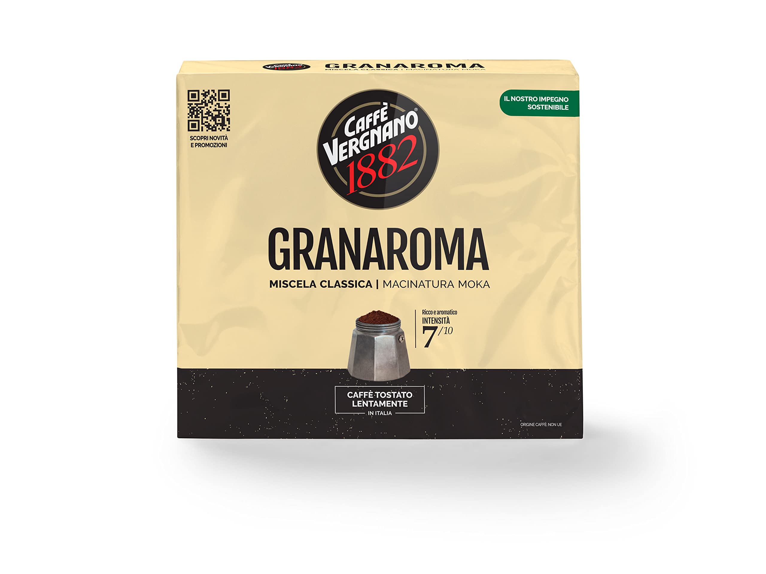 Caffè Vergnano 1882 Granaroma gemahlener Kaffee – 2 x 250 g (insgesamt 500 g)