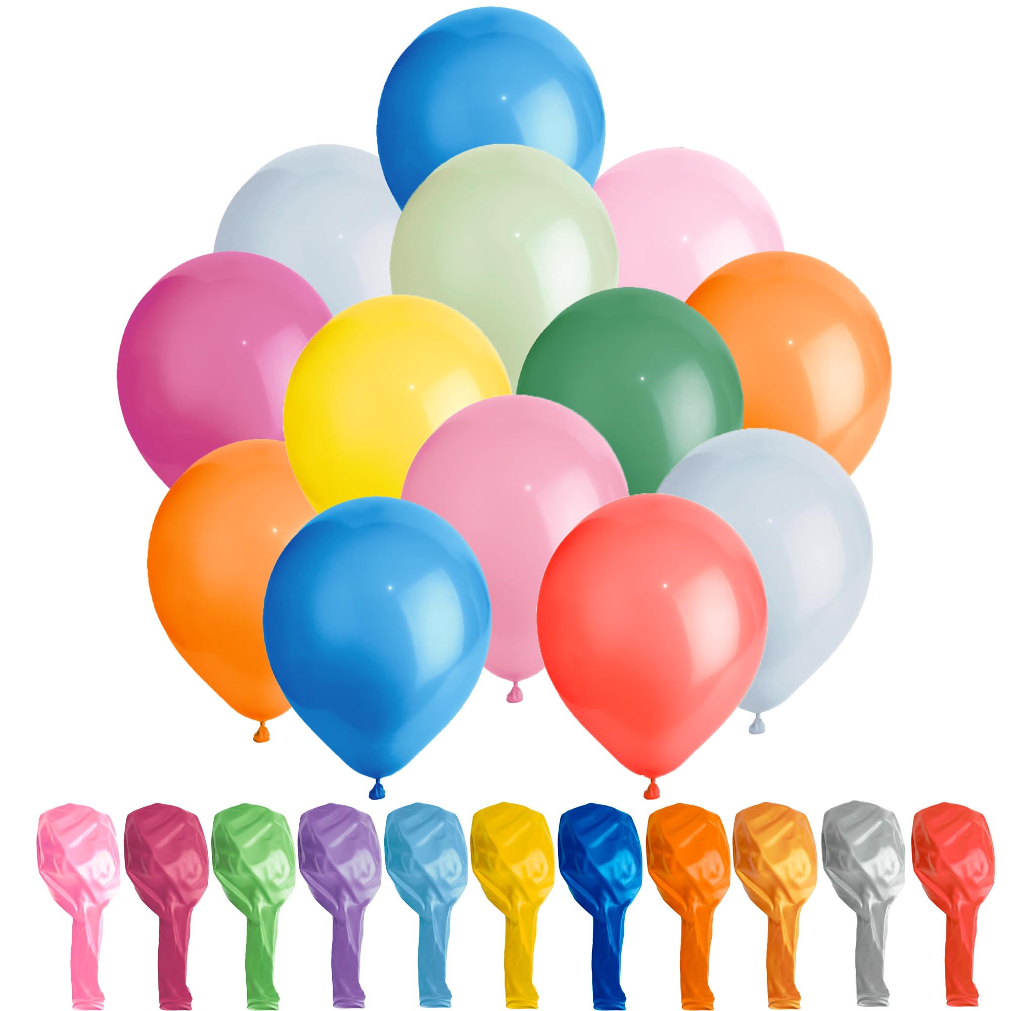 SHATCHI Regenbogen-Luftballons, 50 Stück – 12 Zoll große Partydekoration aus metallischem Latex