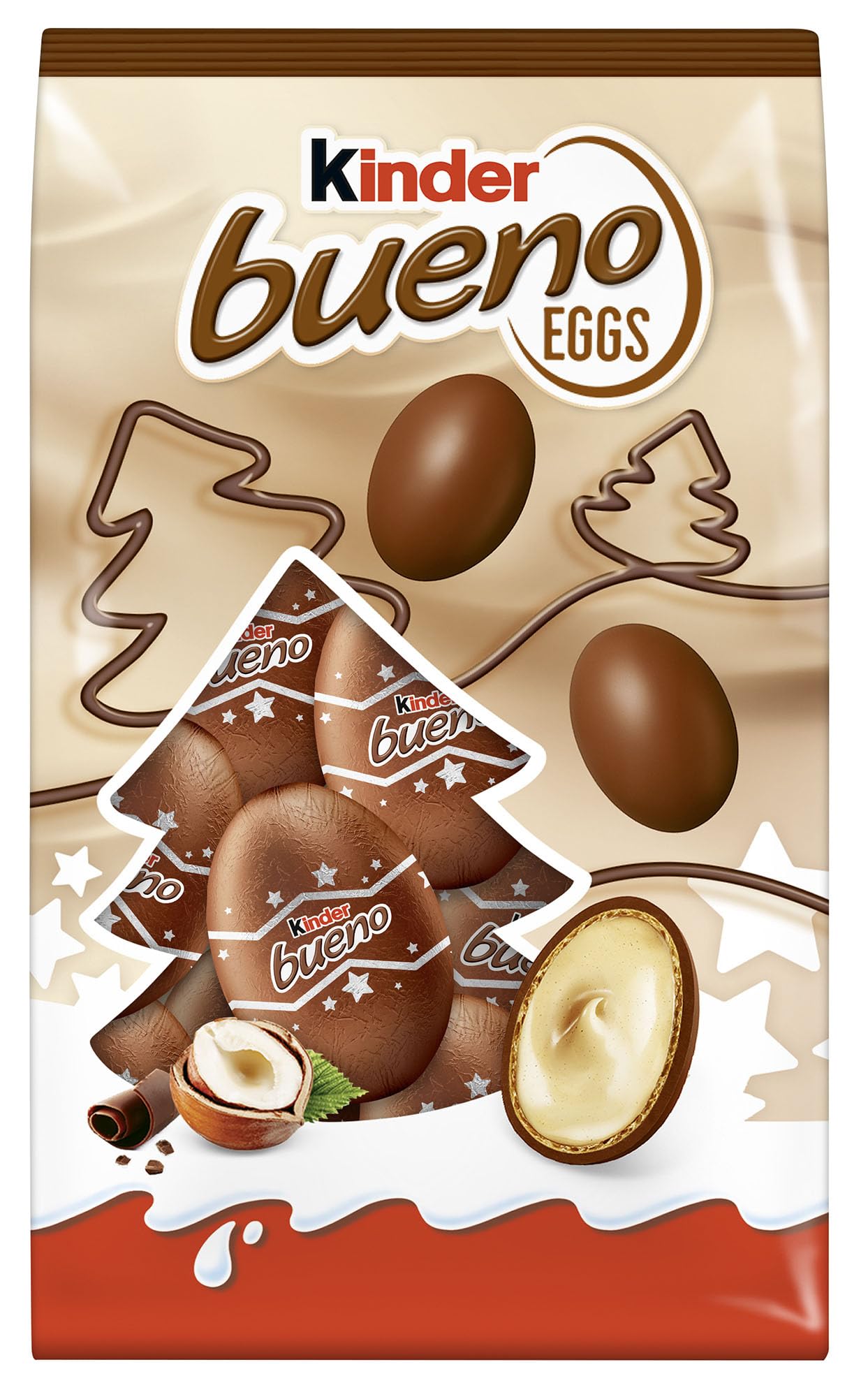 Kinder Bueno Mini-Schoko-Weihnachtseier, bunte Leckerli-Tüte zum Teilen