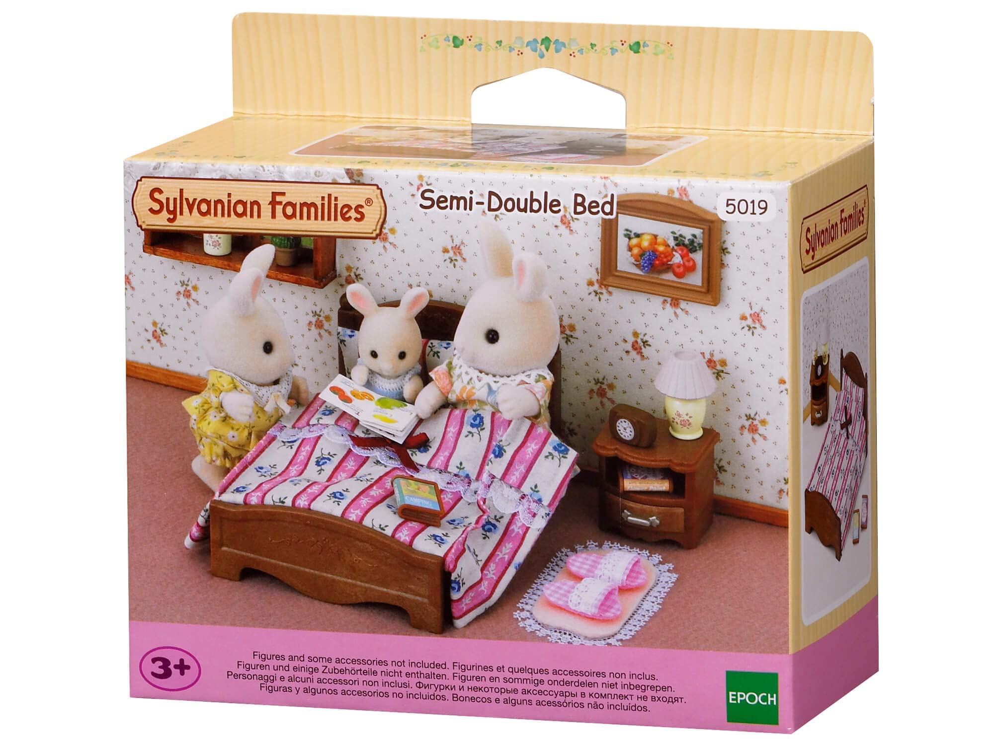 Sylvanian Families Semi-Double Bed - Dollhouse Furniture Set 5019