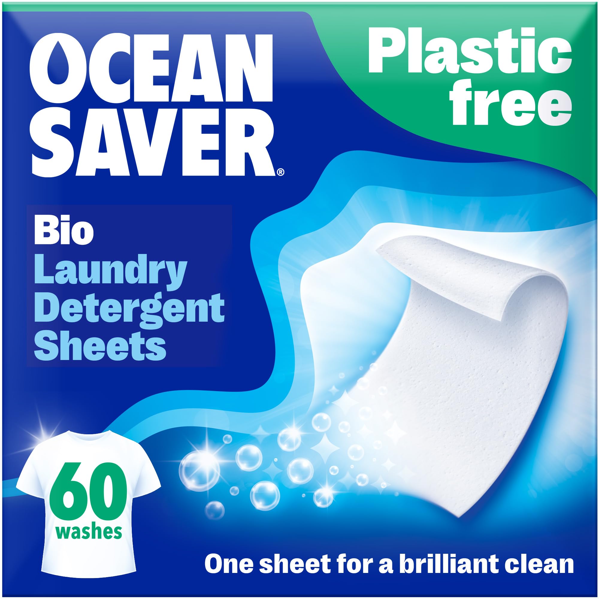 OceanSaver - Eco Laundry Detergent Sheets | Biodegradable, Plastic-Free, Hypoallergenic