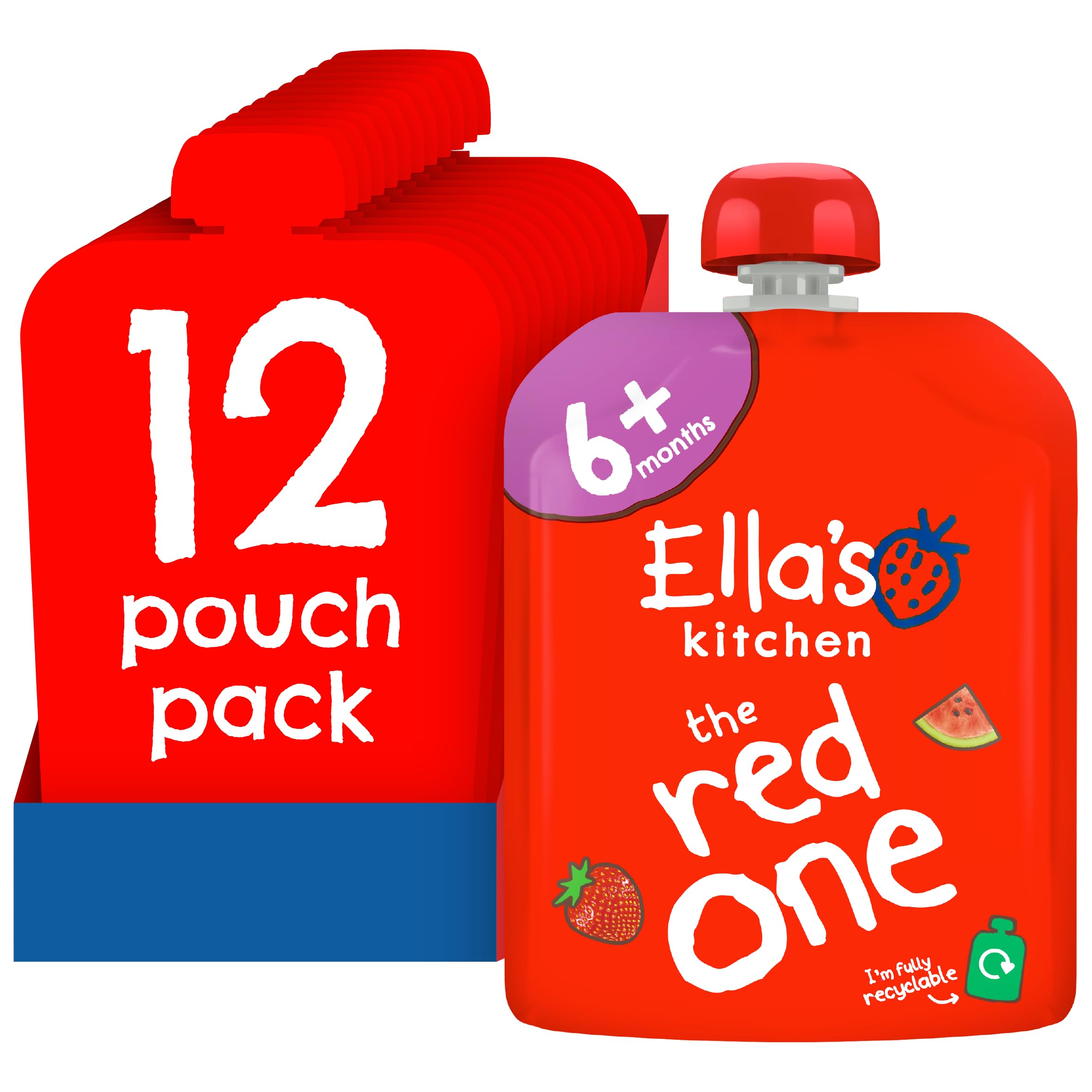 Ella's Kitchen - Red One Smoothie Stufe 1 Bio-Fruchtbeutel (4+ Monate), 12er-Pack (1080 g)