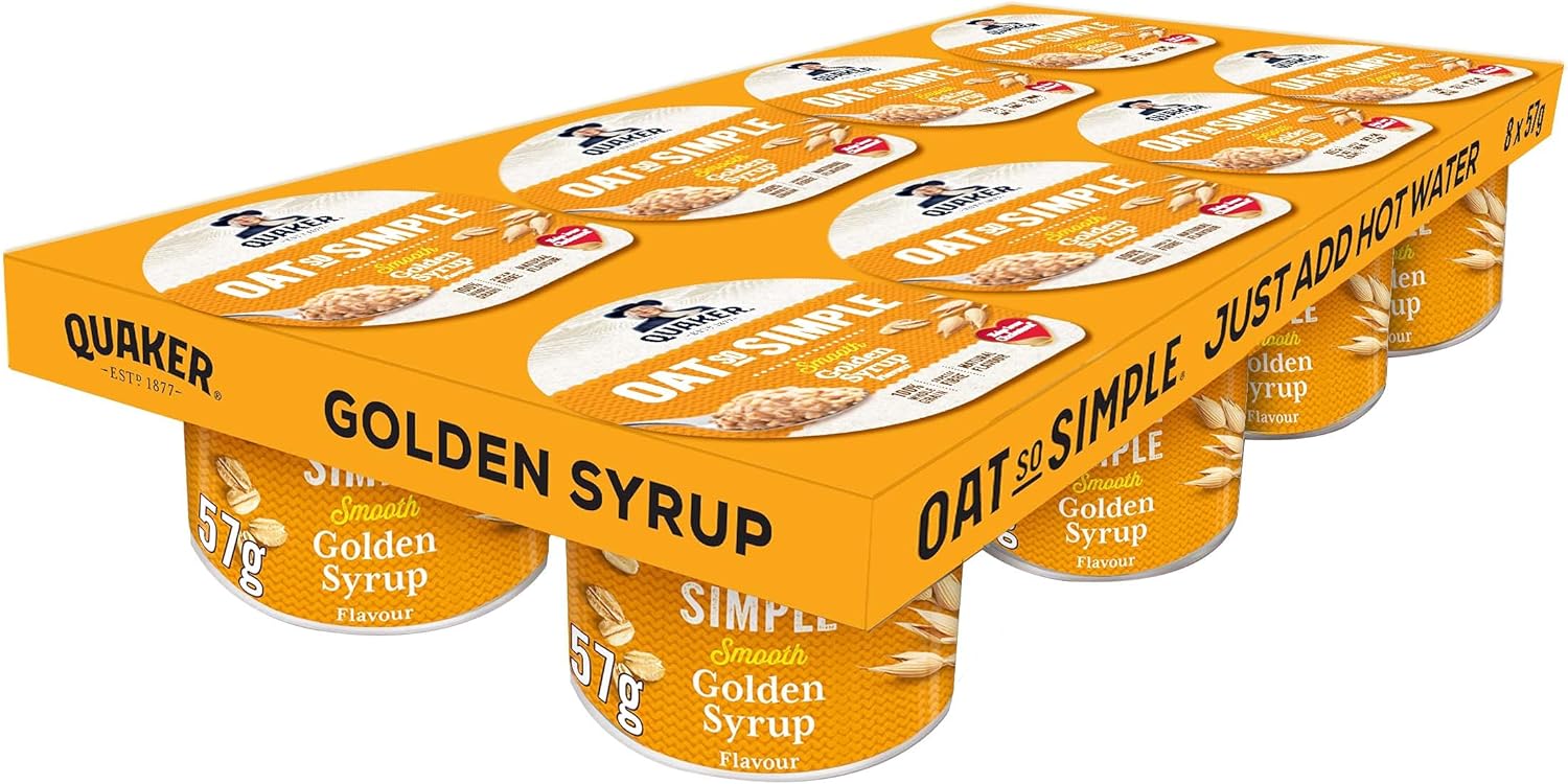 Quaker Oat So Simple Golden Syrup Porridge-Becher, 57 g (8er-Packung)