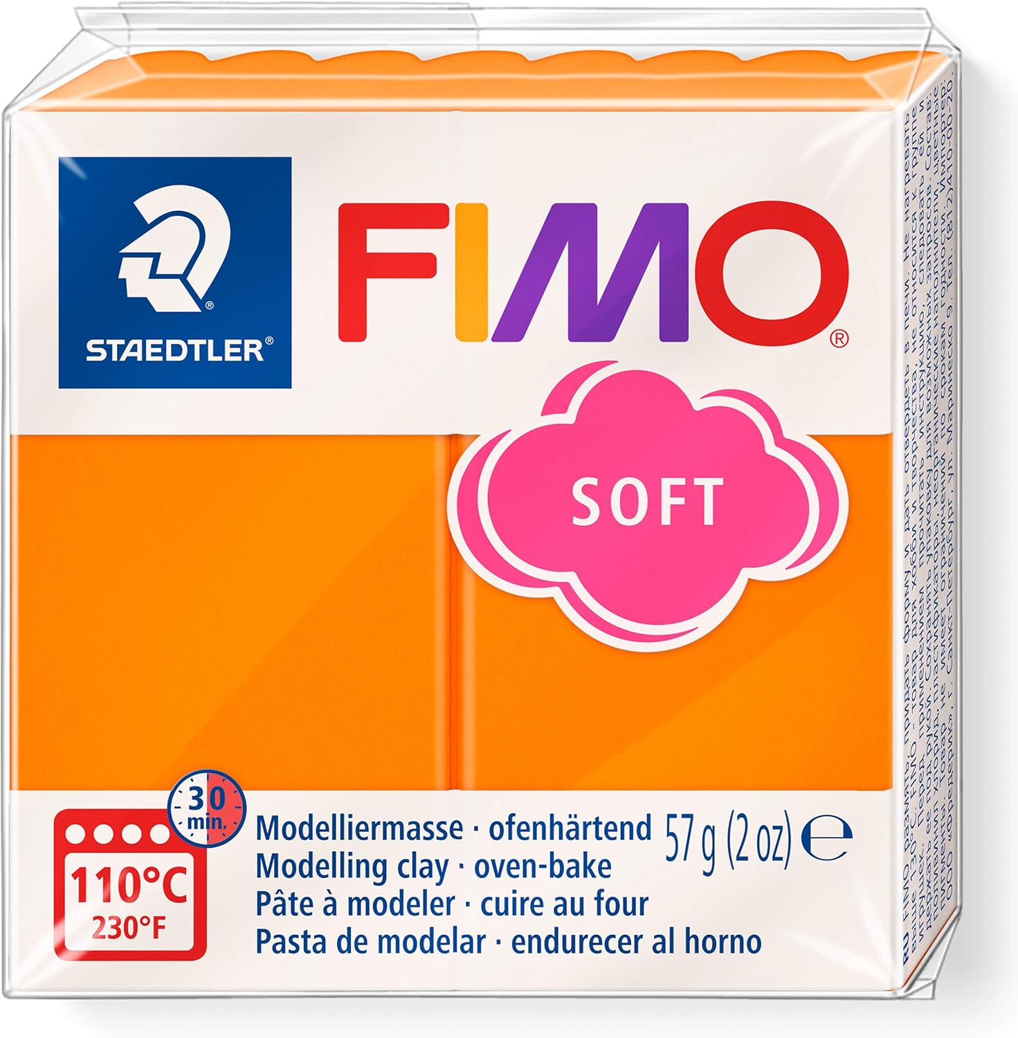 Fimo Soft Modelling Clay, Tangerine, 57 g