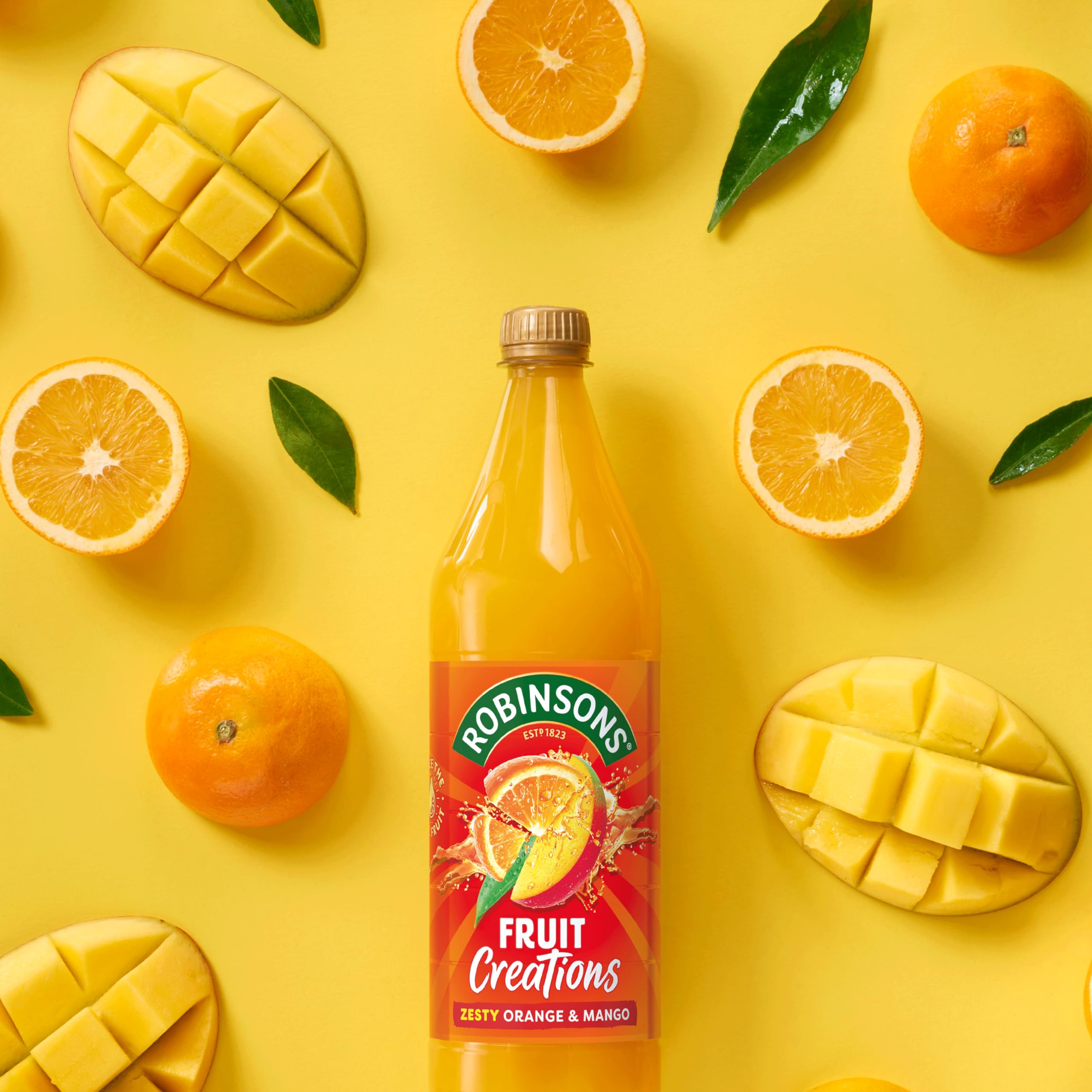 Robinsons Fruit Creations Real Fruit Squash - Zesty Orange and Mango - Low Calorie Fruit Concentrate