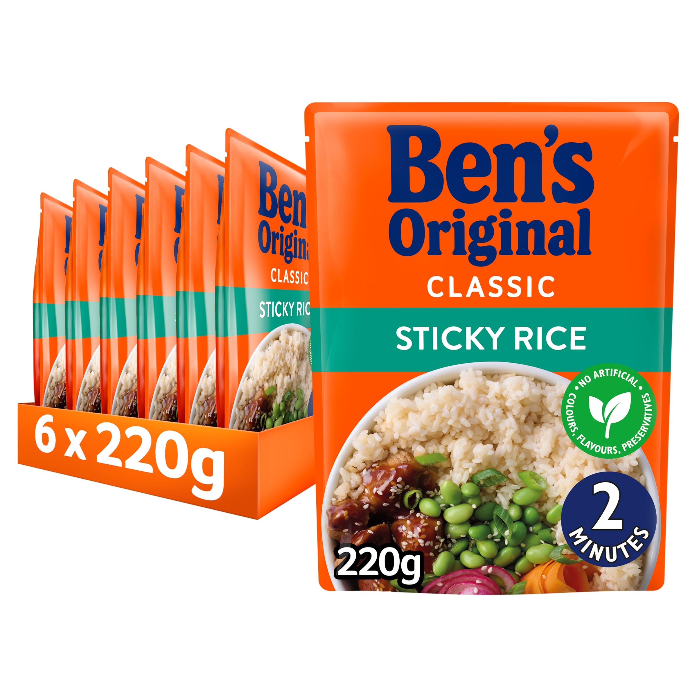 Ben's Original Sticky Rice Microwave Rice, Bulk Multipack 6 x 220g