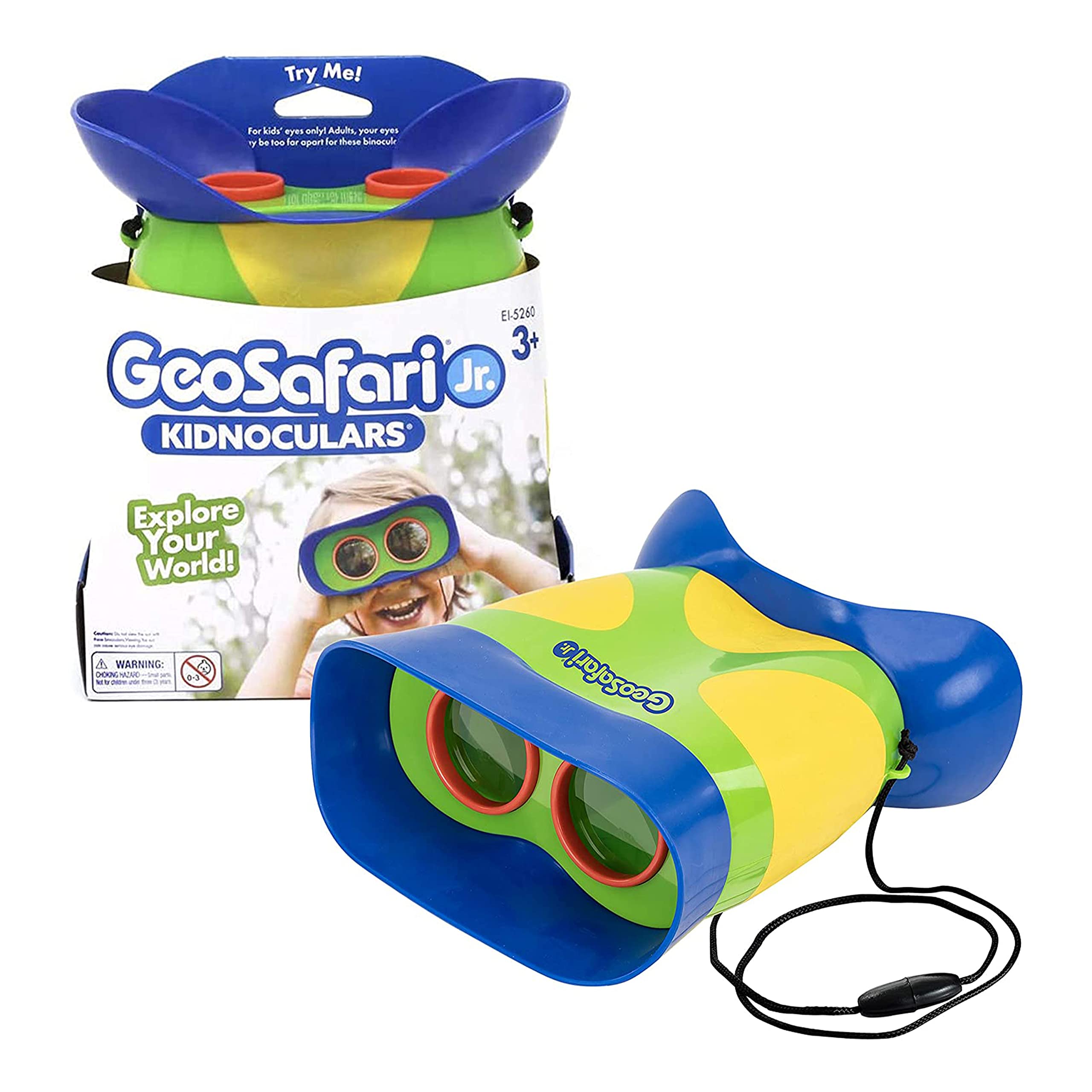 Learning Resources GeoSafari Jr. Kidnoculars - Binoculars for Toddlers & Kids, 2x Magnification, Ages 3+
