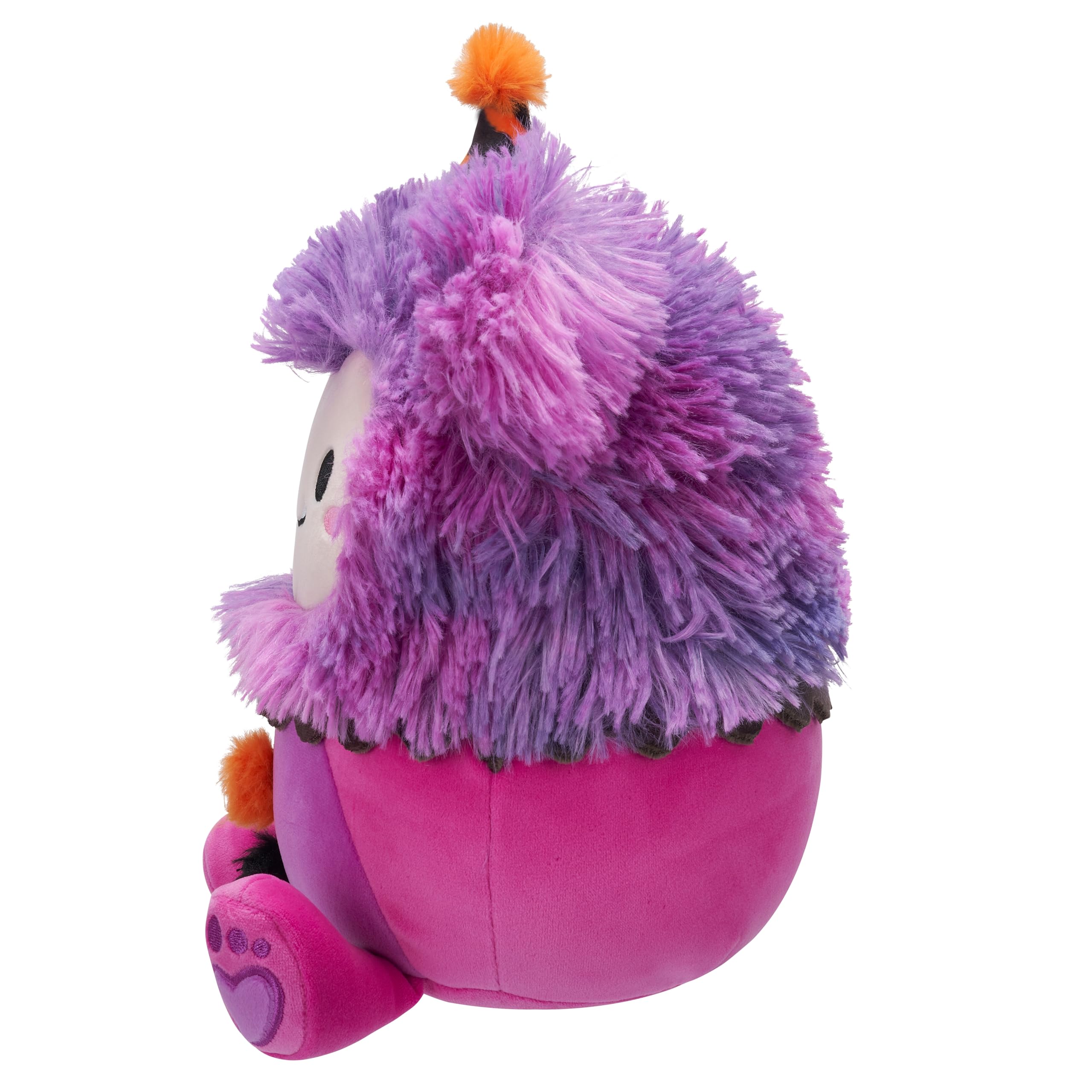 Squishmallows 7.5-Inch Woxie the Magenta Bigfoot in Clown Costume Halloween Plush - Soft Stuffed Animal for Kids