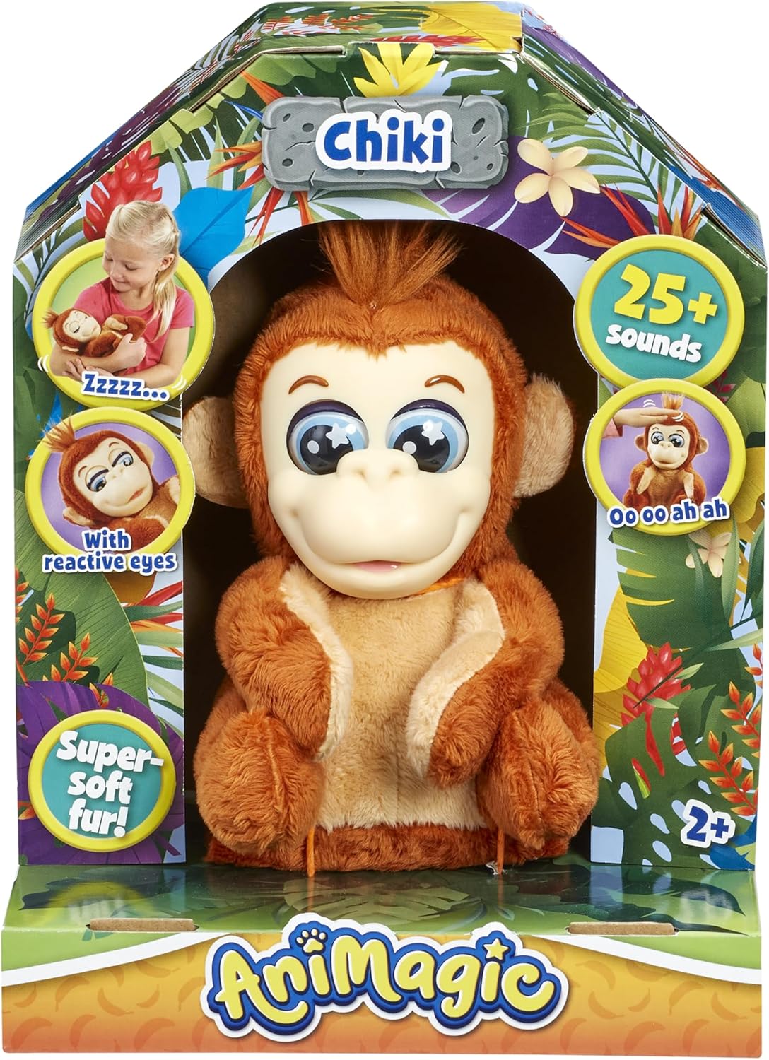 Animagic Chiki the Baby Gorilla - Super Soft Interactive Plush with 14+ Sounds & Movements