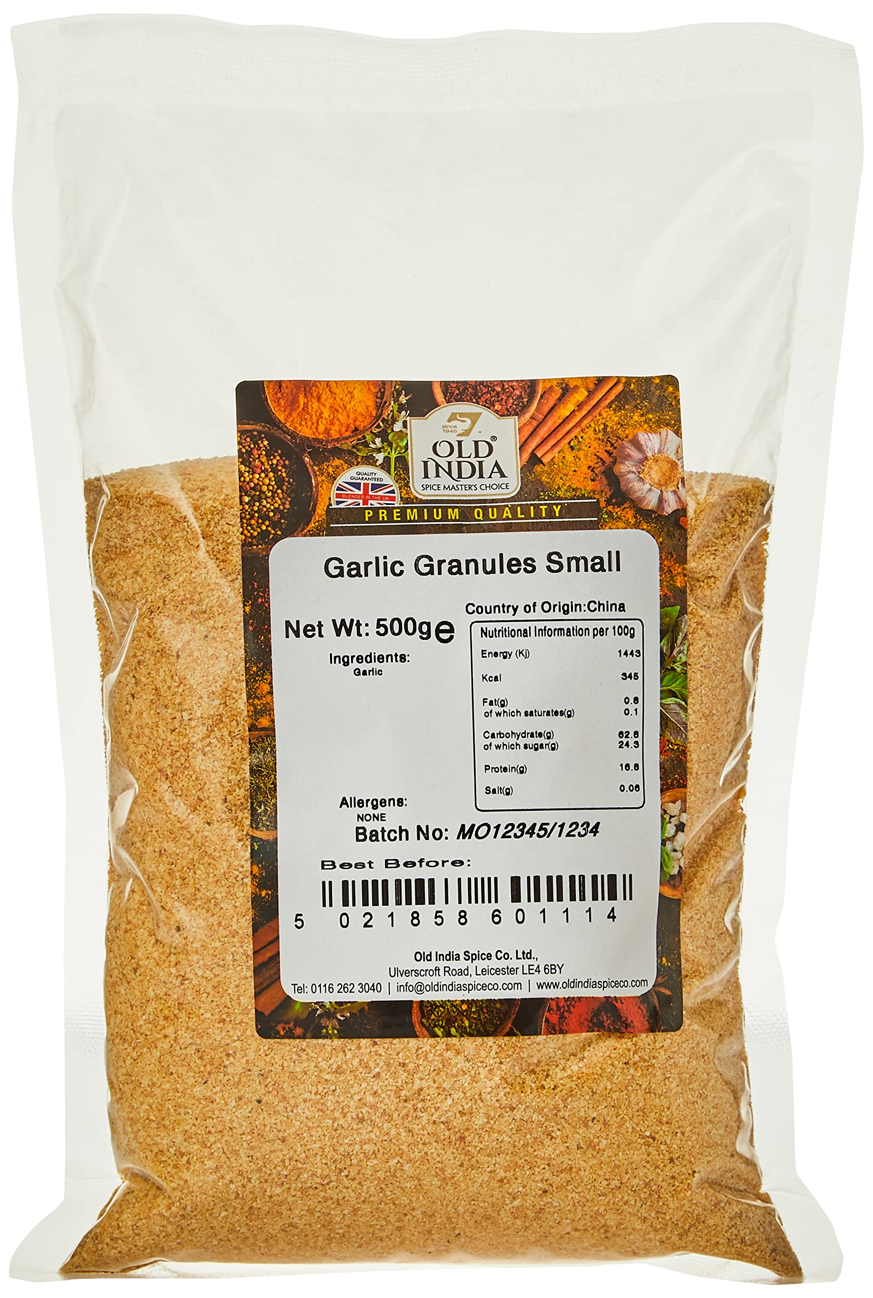 Old India Knoblauchgranulat 500 g – Natürliches Knoblauchgewürz zum Kochen