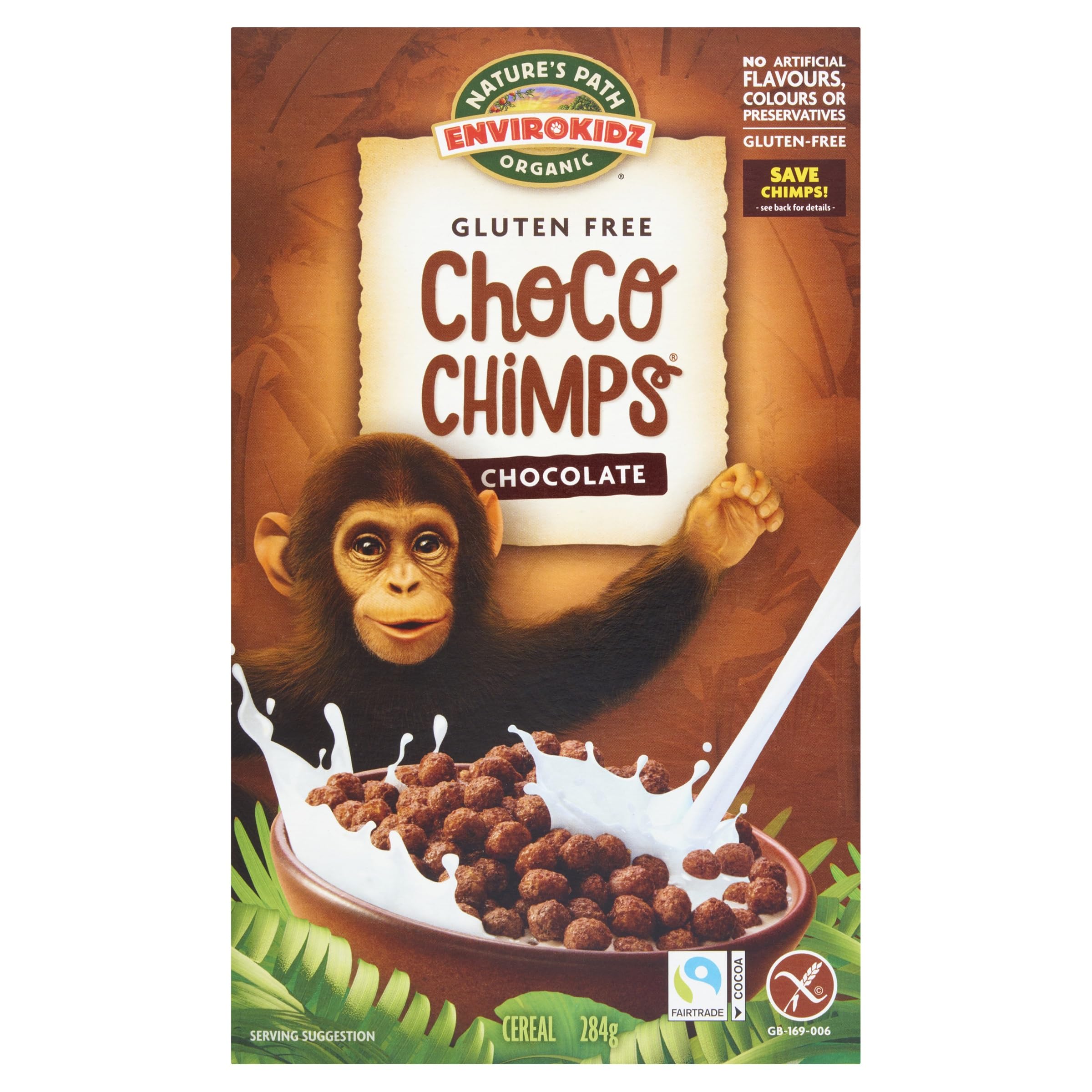 Nature's Path EnviroKidz Choco Chimps Cereal - Organic Gluten Free Chocolate Breakfast