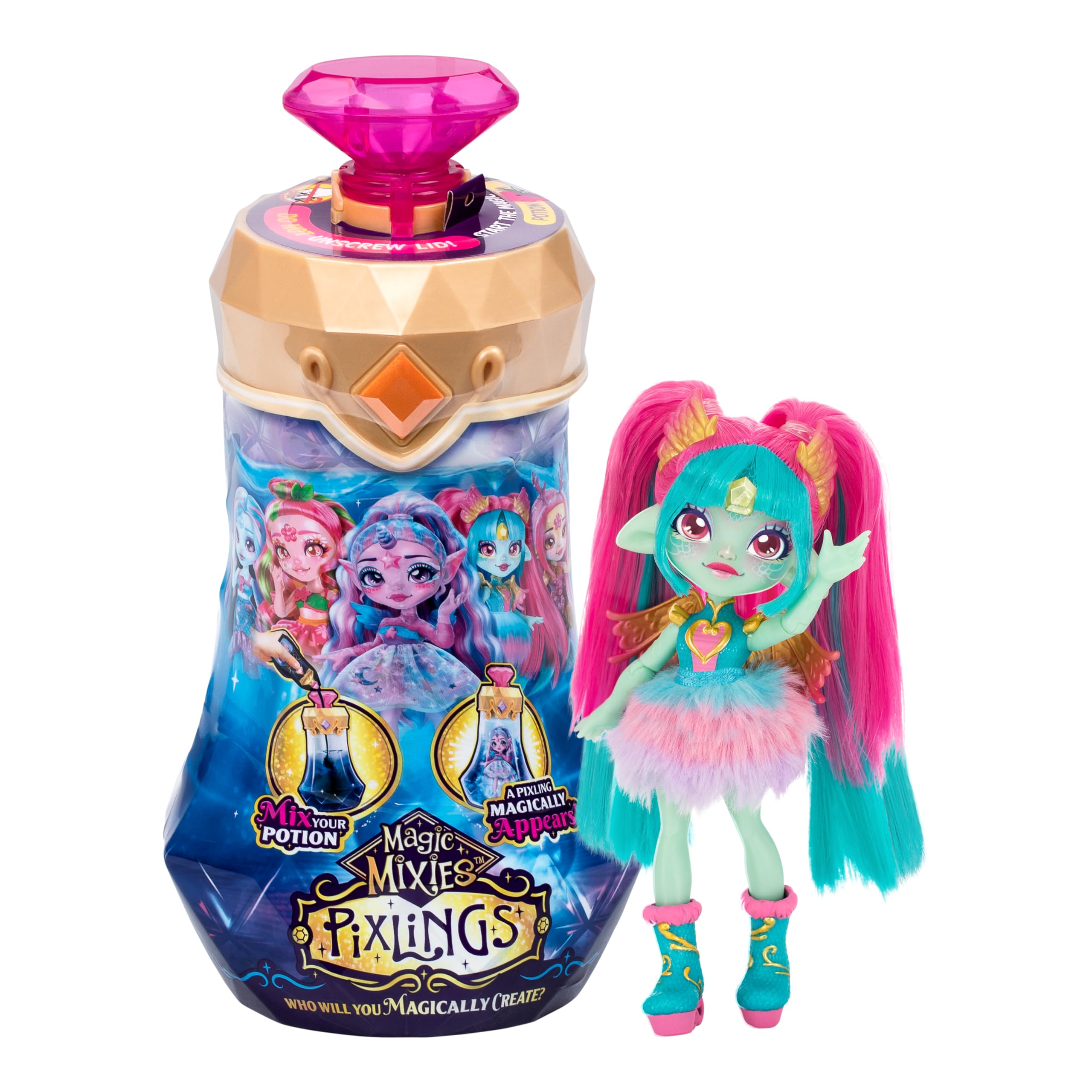 Magic Mixies Pixlings - Unicorn Pixling Doll with Magic Potion Reveal (6.5")