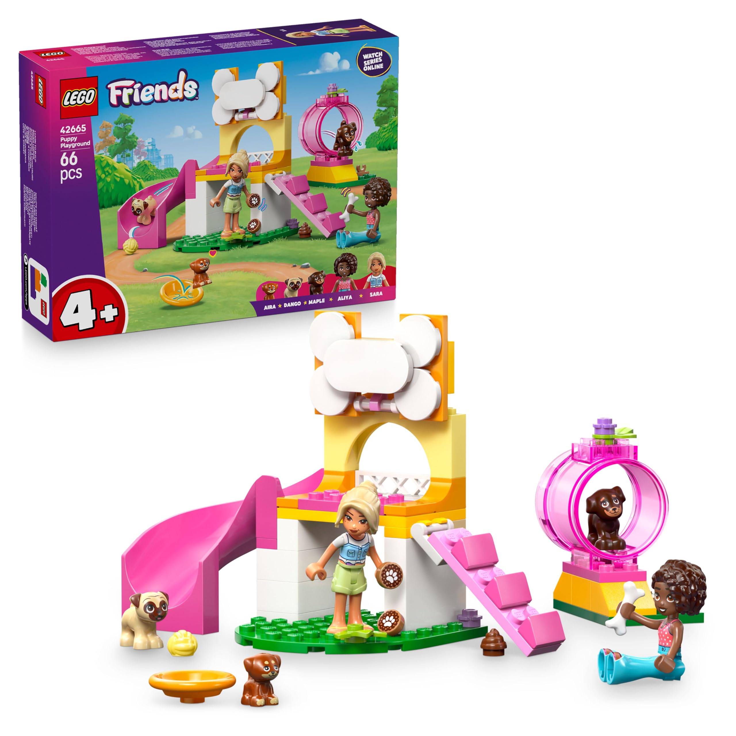 LEGO Friends Puppy Playground Toy - Building Set for 4+ Year Olds with Mini Dolls & Dog Figures