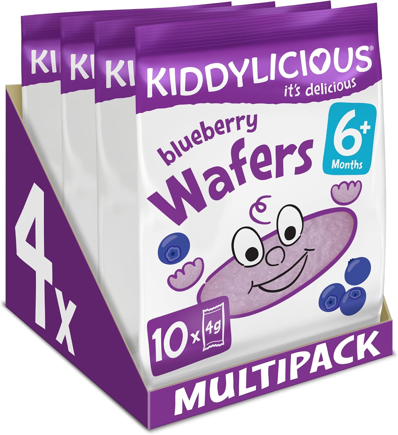 Kiddylicious - Blueberry Rice Wafers Gluten & Dairy Free Baby Snack
