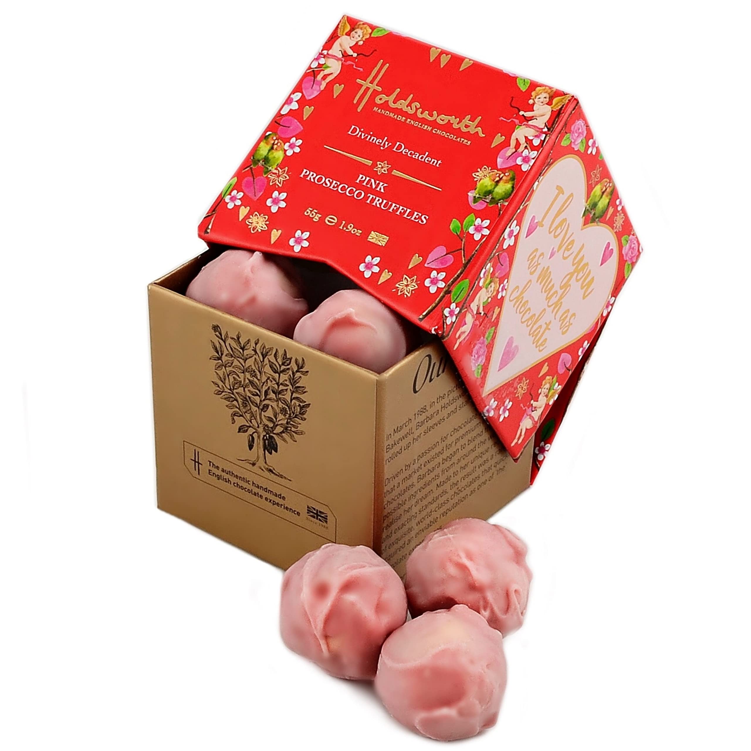 Holdsworth Chocolates - Pink Prosecco Love Handmade Chocolate Truffles