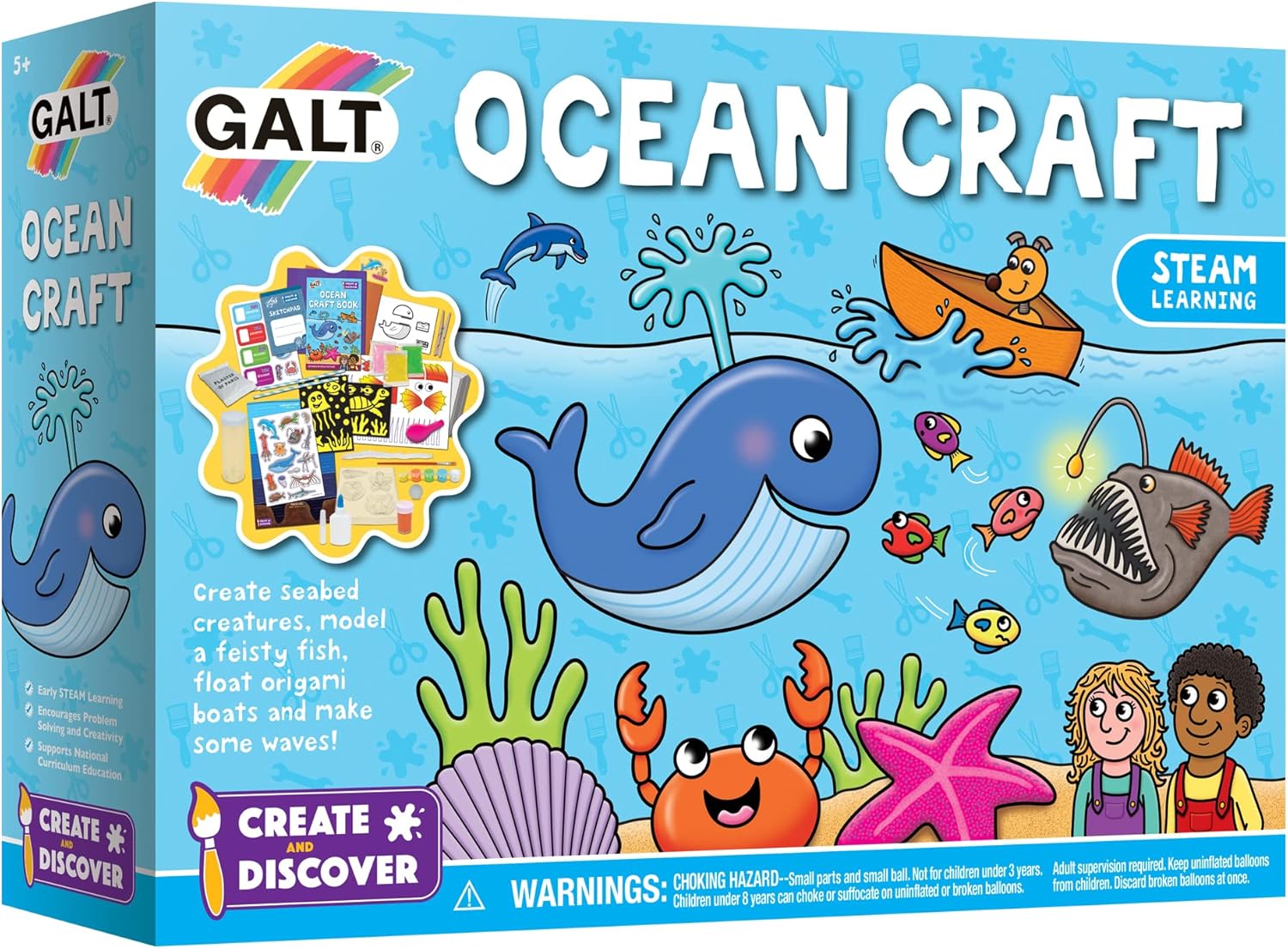 Galt Create and Discover Ocean Craft Kit - Educational STEAM Activities for Kids Ages 5+