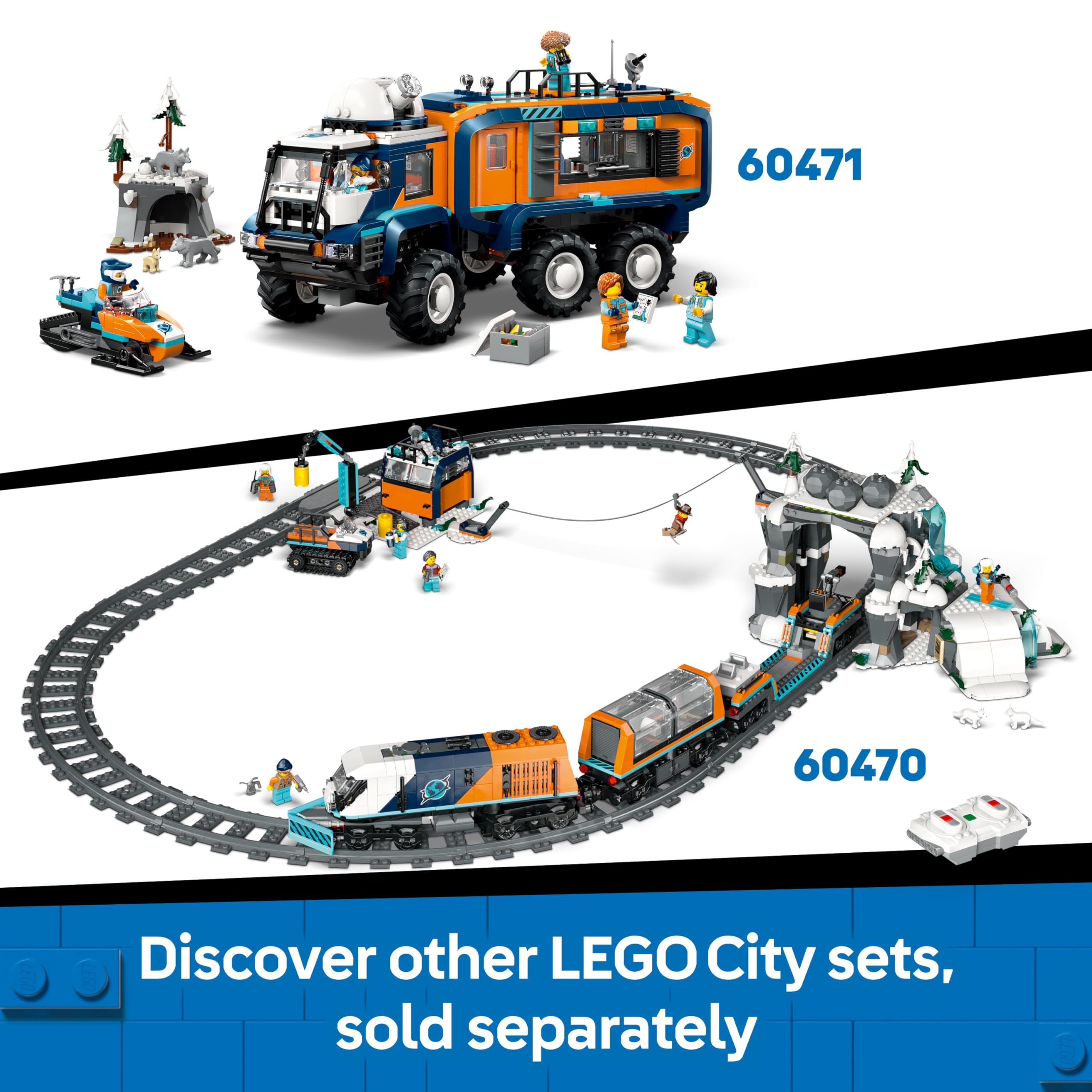 LEGO City Central Train Station Set with Maintenance Vehicle - Building Toy for Kids 7+