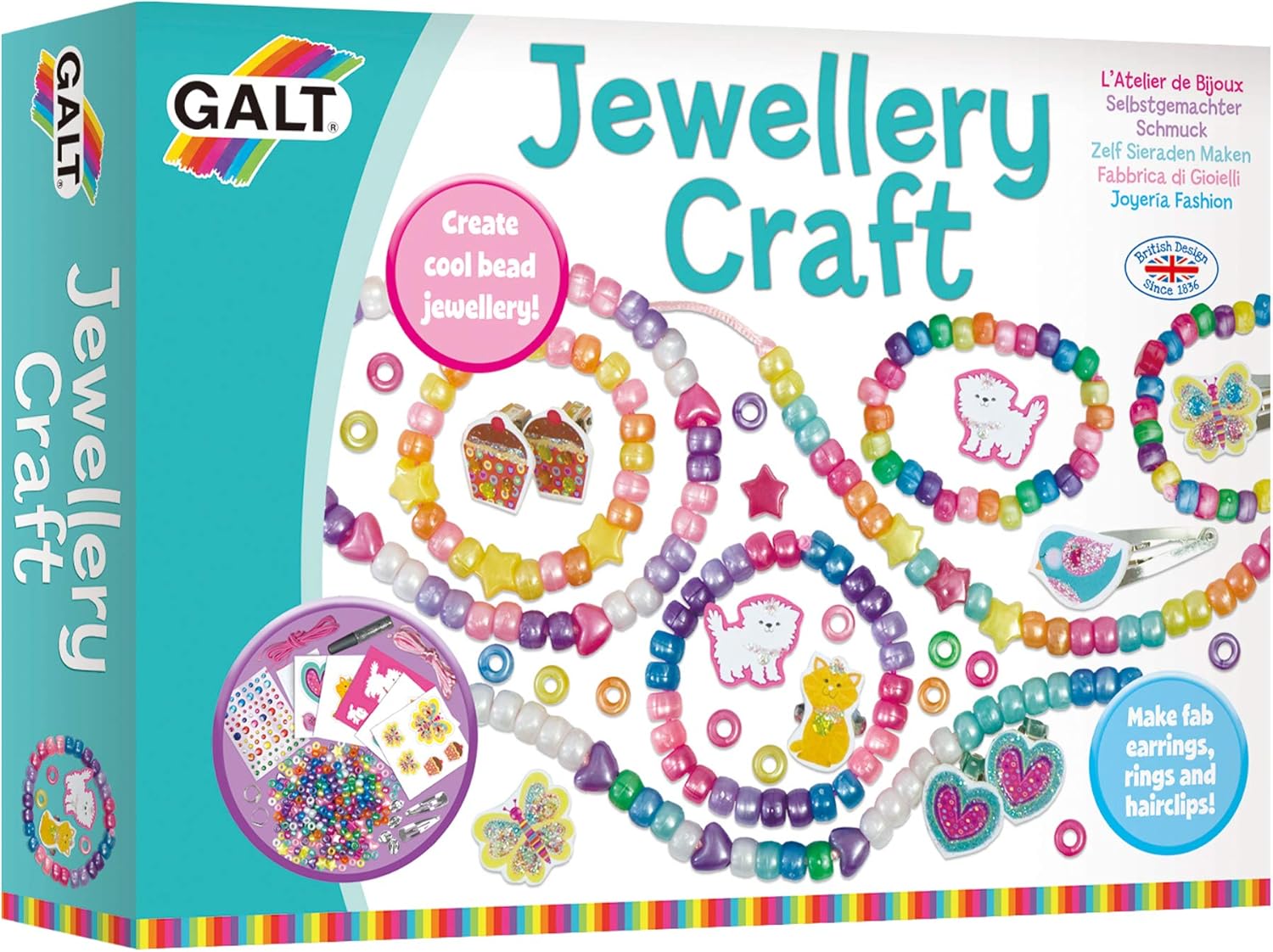 Galt Creative Cases Schmuck-Bastelset – Kunst & Handwerk für Kinder ab 5 Jahren