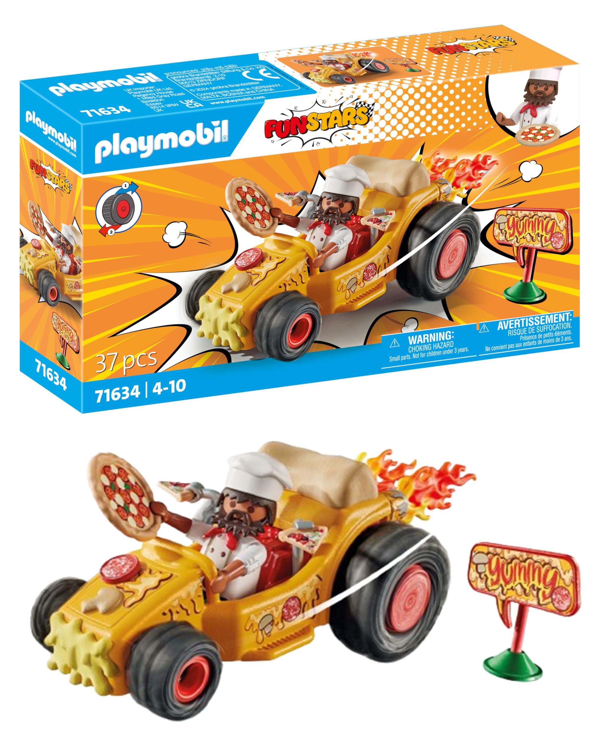 Playmobil Racing Pizza - Vehicle Playset for Kids 4+
