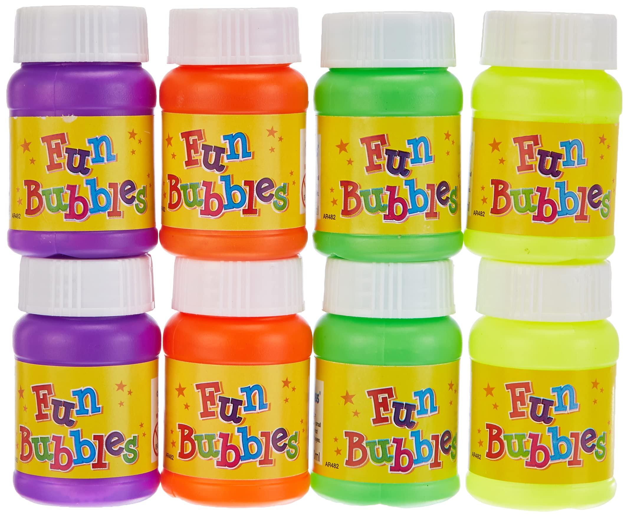 Baker Ross AR482 Mini Blow Bubbles - Party Bag Filler & Kids Outdoor Toy (Pack of 8)