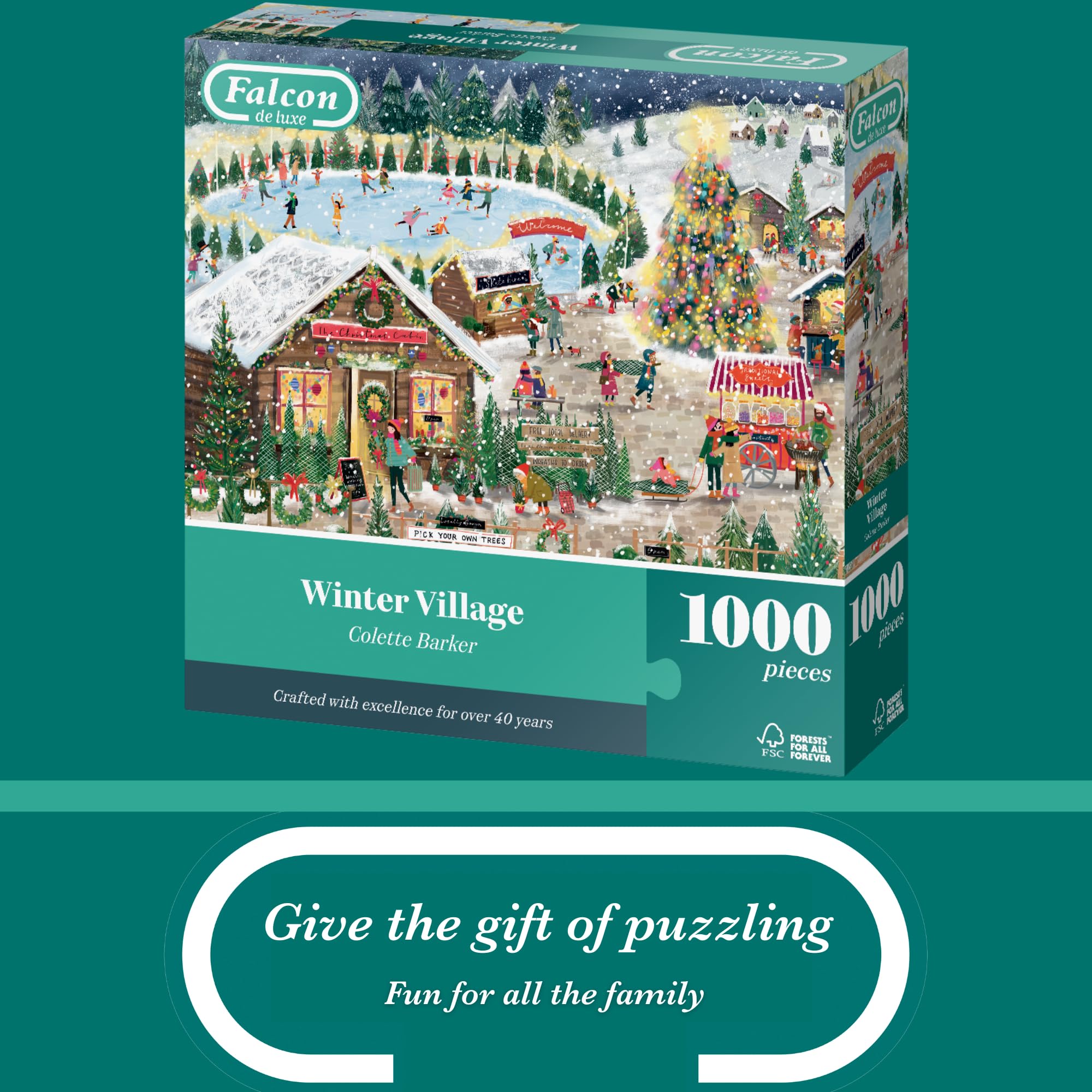 Falcon Winter Village - 1000 Piece Jigsaw Puzzle for Adults