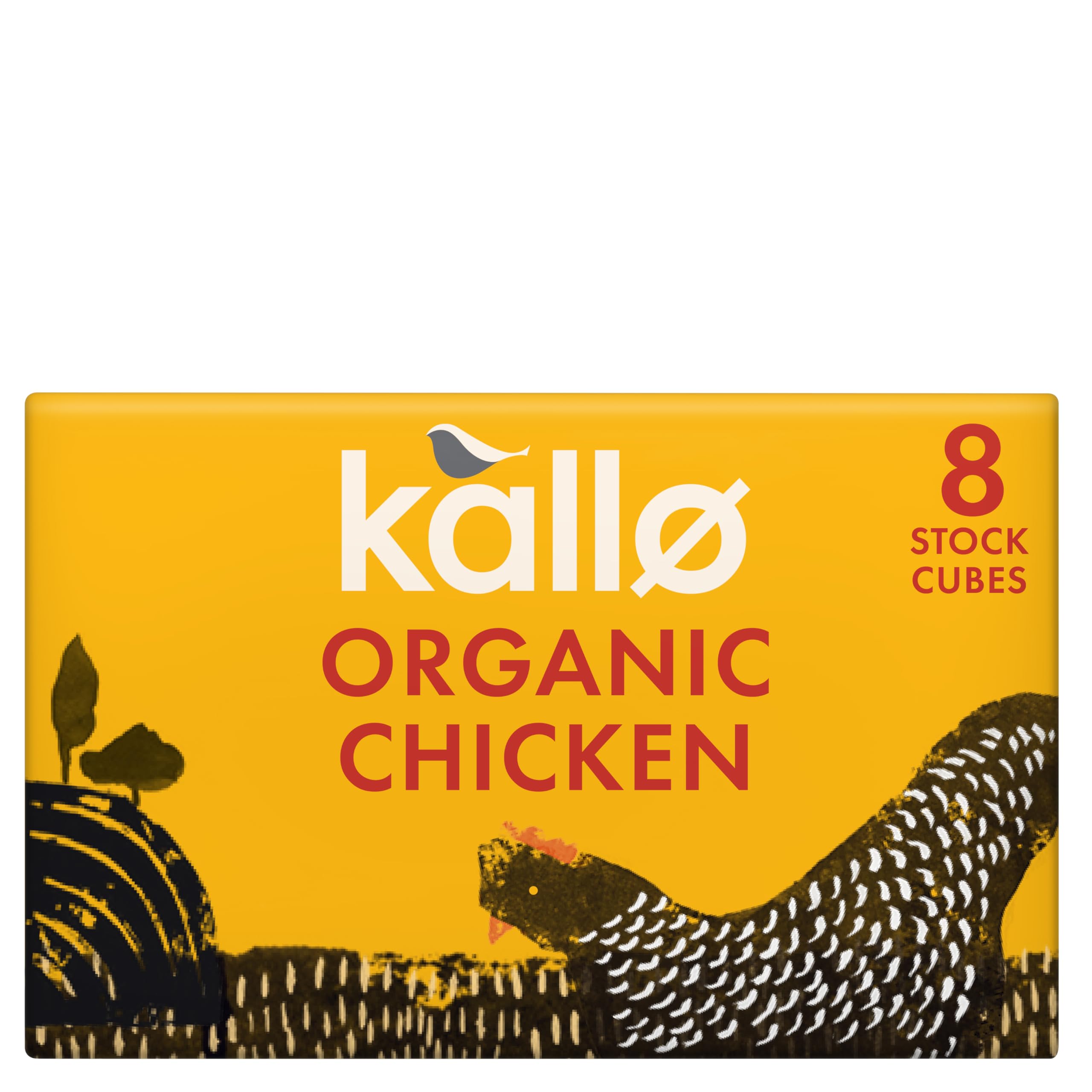Kallo Bio-Hühnerbrühe-Würfel, glutenfrei und für Zöliakiekranke geeignet, 96er-Pack (12 x 8)