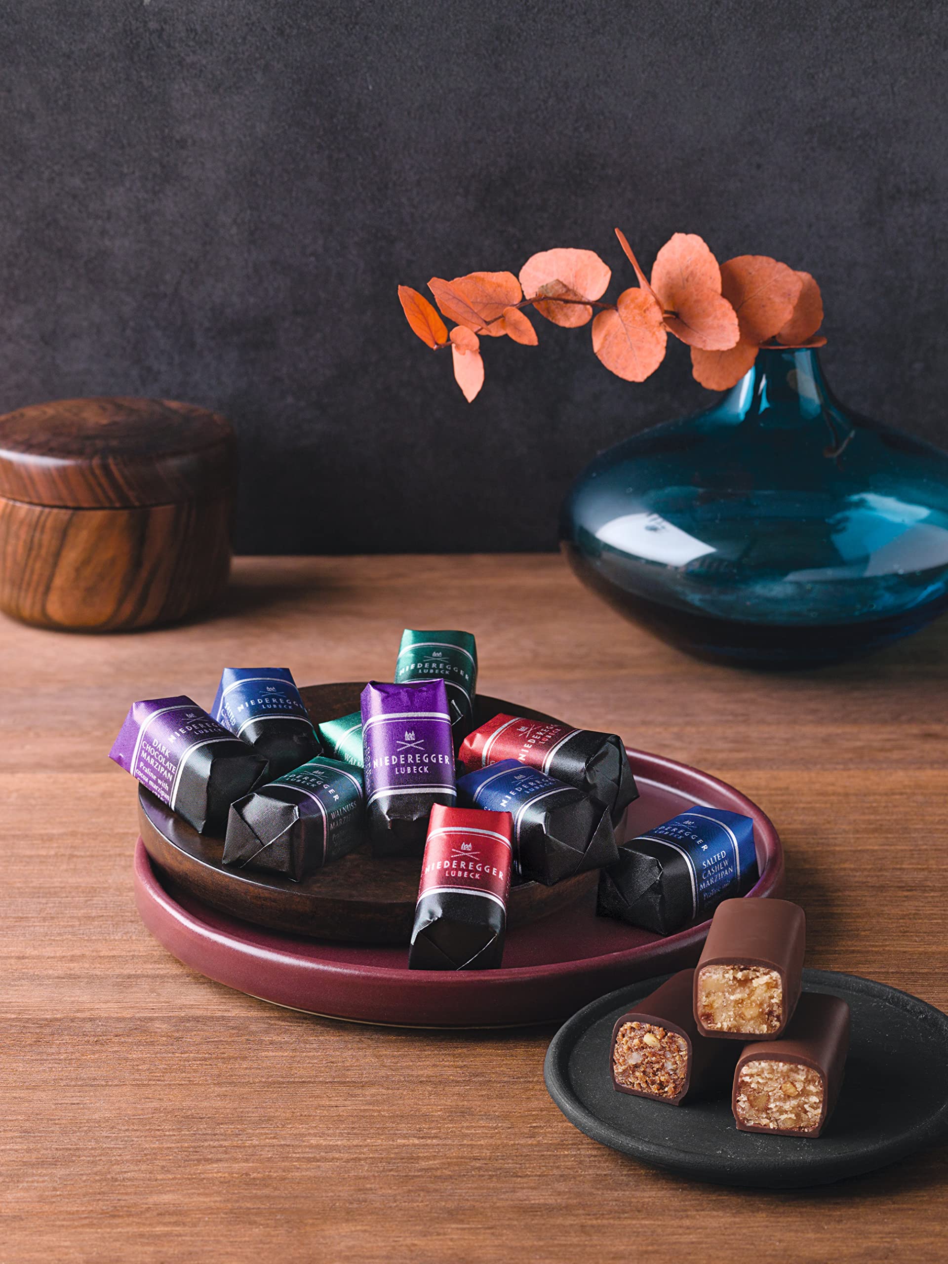 Niederegger Marzipan After Dark Edition - Assorted Chocolate Enrobed Almond Marzipan 200g