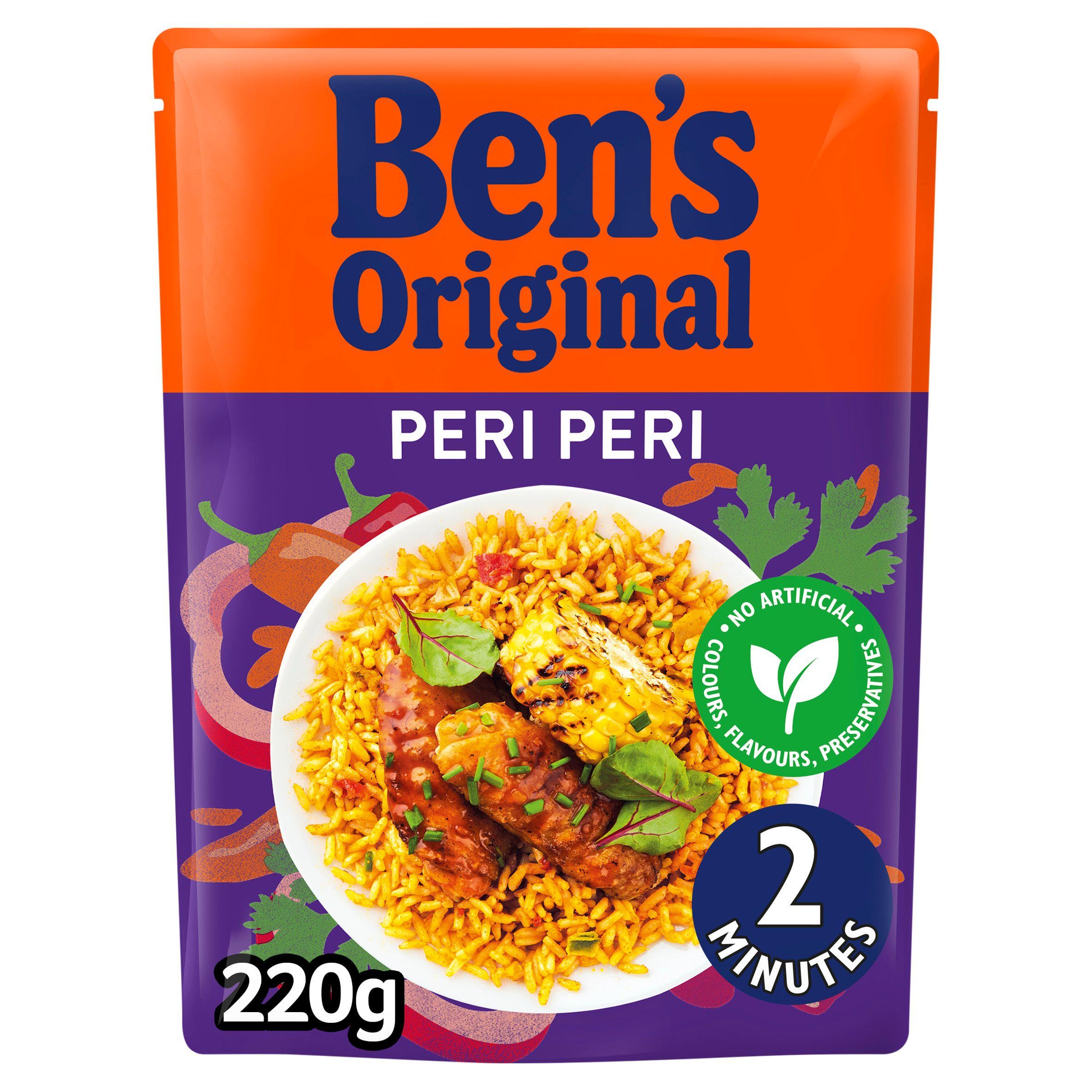 Ben's Original Peri Peri Microwave Rice 220g Pouch - Serves 2