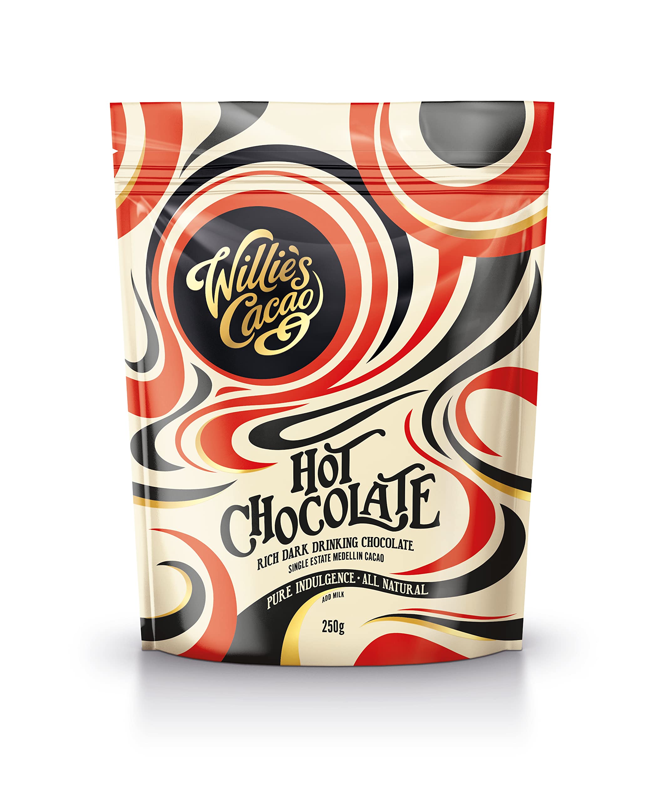 Willie's Cacao – Reichhaltige dunkle heiße Schokolade – 52 % Kakao – 250 g – Single Estate Trinkschokolade