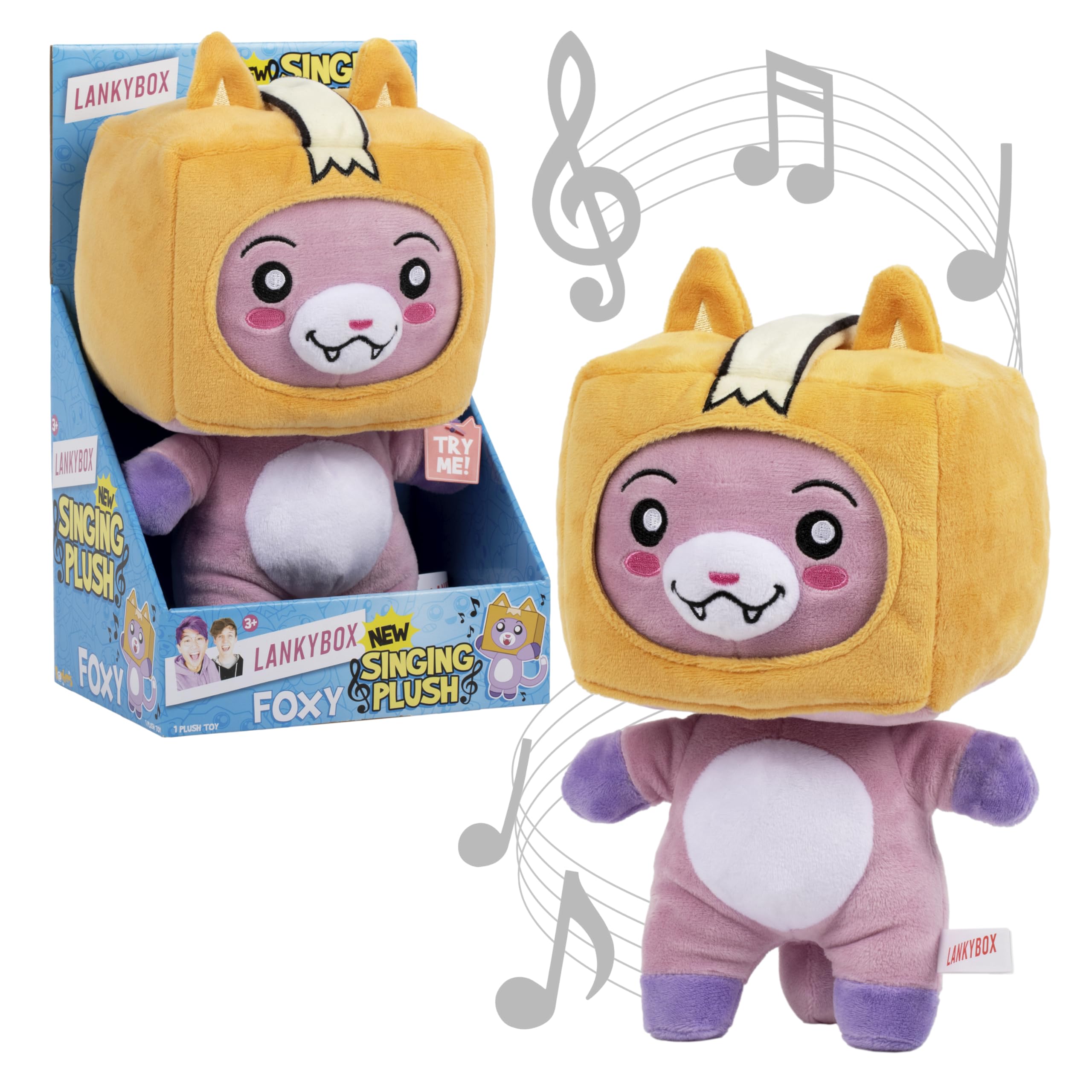 LankyBox Foxy Singing Plush Toy - 11" Musical Interactive Stuffed Animal