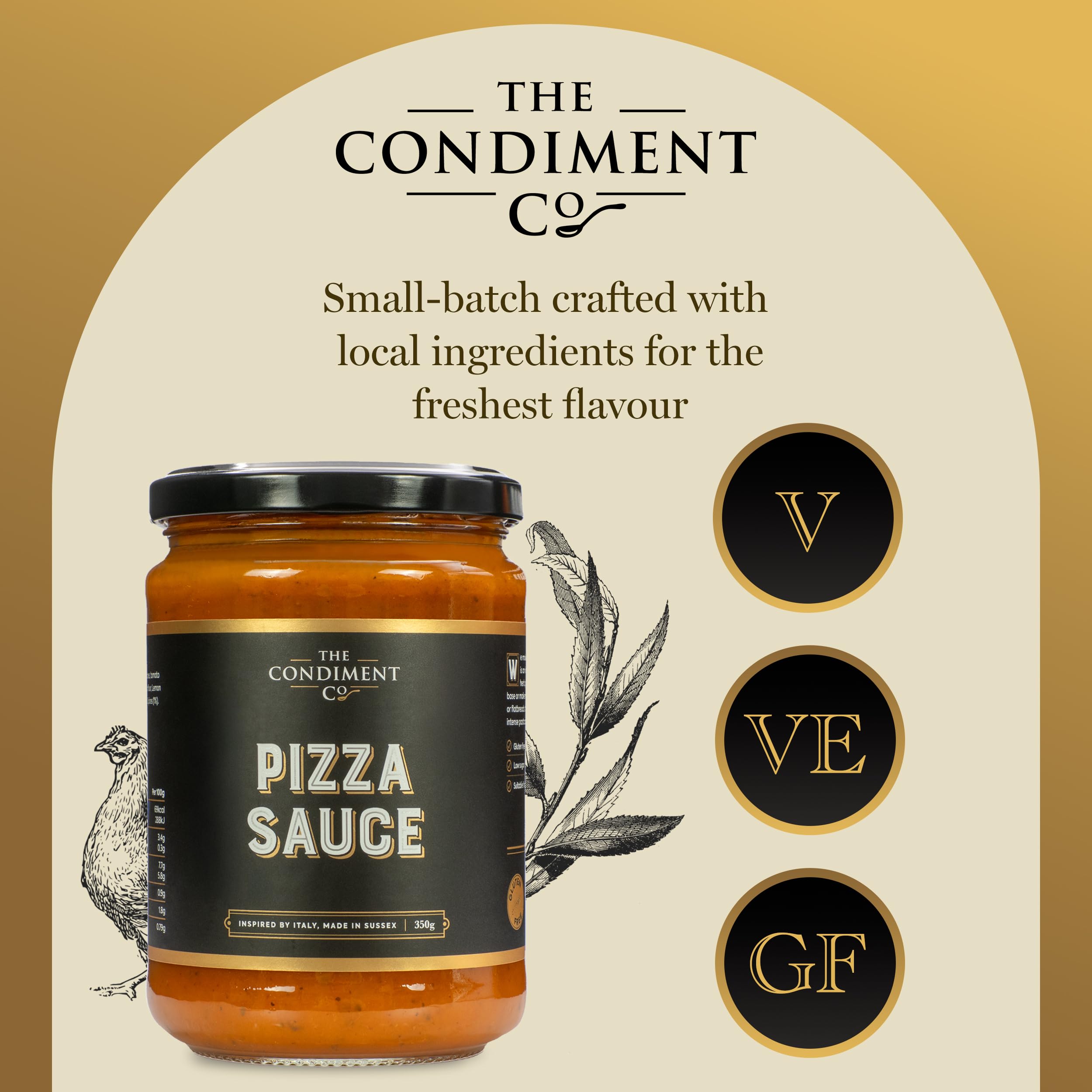 The Condiment Company Pizza Sauce, Rich Tomato & Herb Cooking Sauce