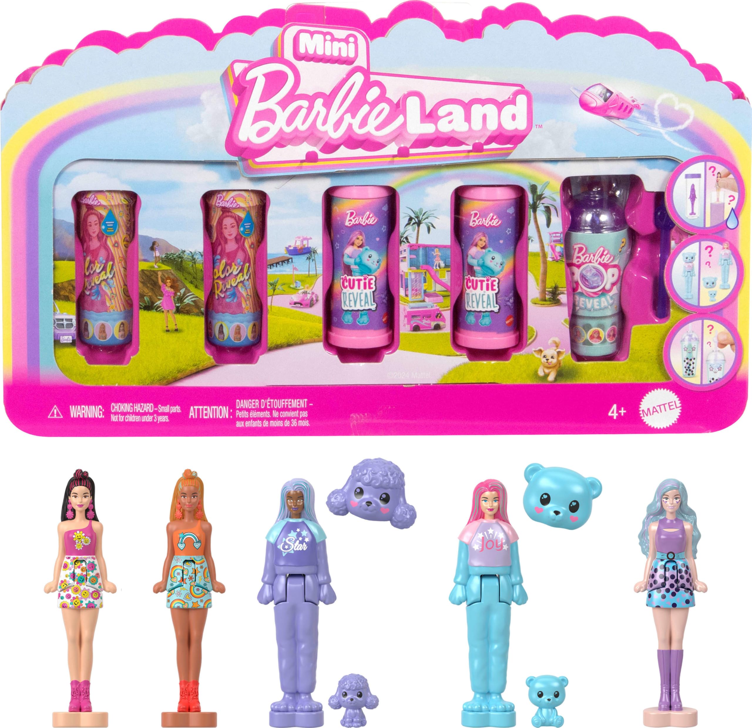 Barbie Mini Barbie Land 5-Pack Pop Reveal Dolls Collectible