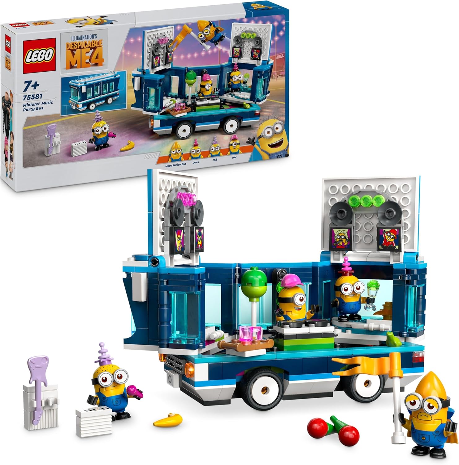 LEGO Despicable Me Minions’ Music Party Bus - Buildable Vehicle Playset for Ages 7+