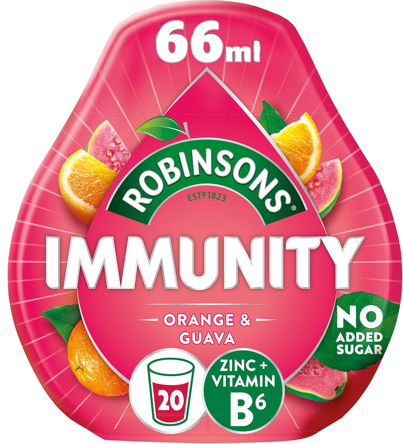 Robinsons Immunity Benefit Drops Orange & Guavenkürbis mit Vitamin B6 und Zink – 66 ml
