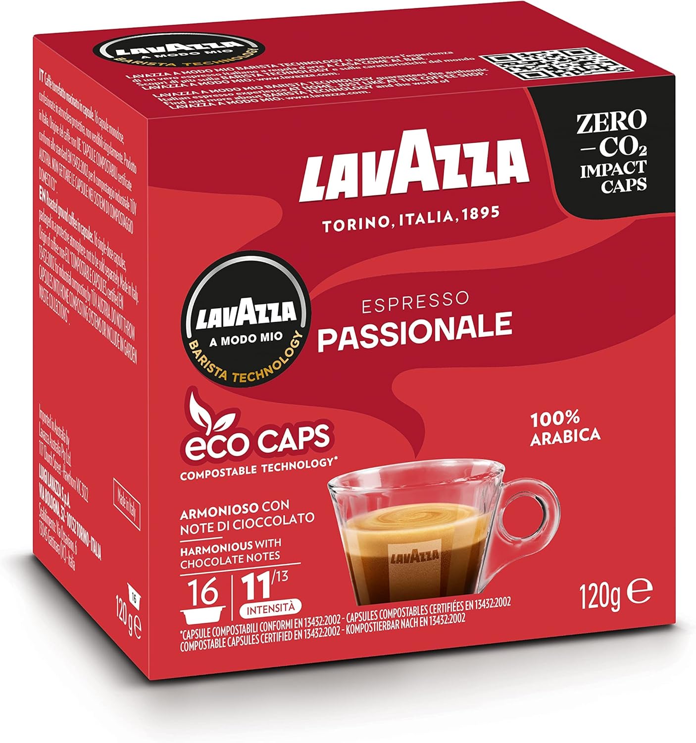 Lavazza A Modo Mio Espresso Passionale – 100 % Arabica-Kaffeekapseln für Nespresso-Originalmaschinen